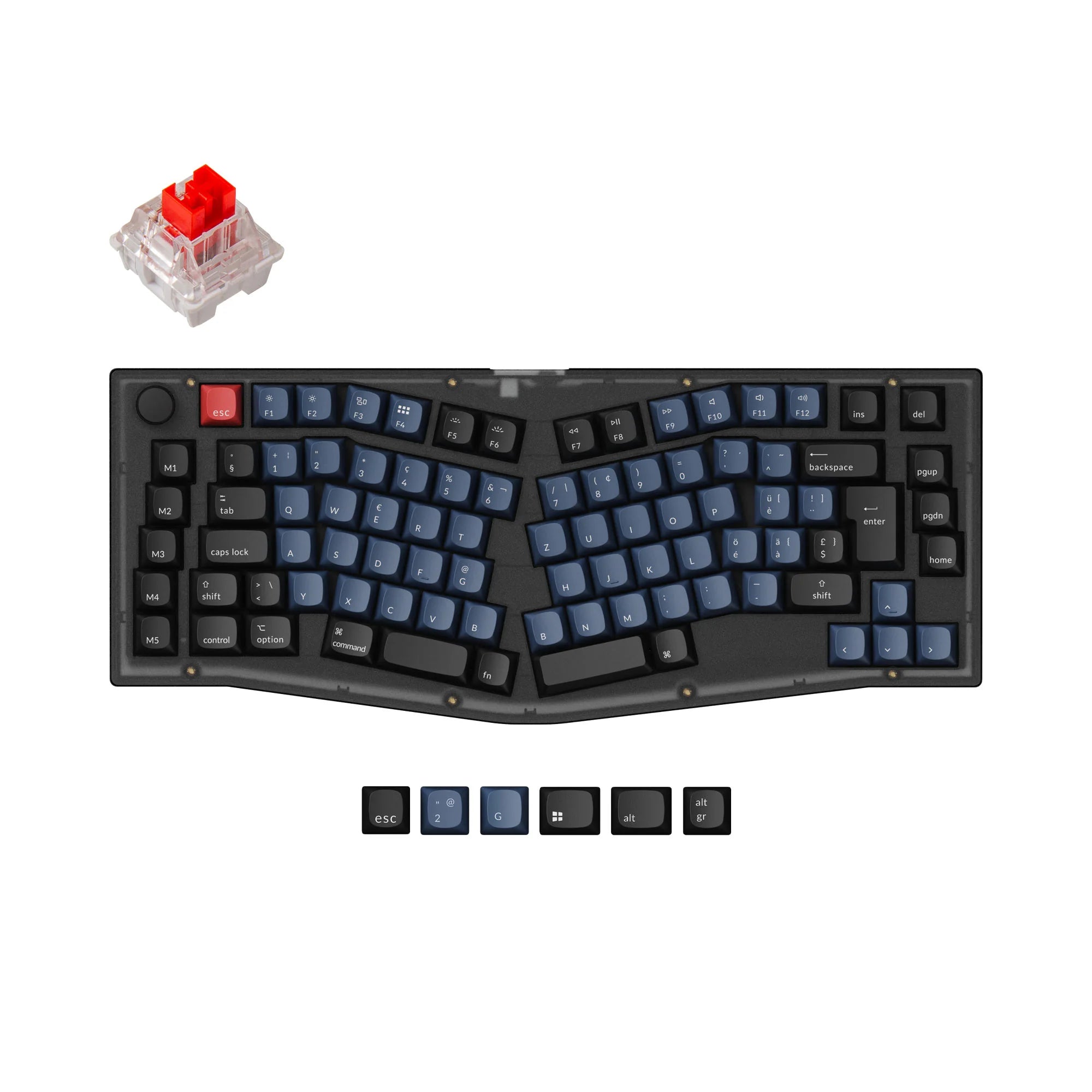 Keychron V10 (Alice Layout) QMK Custom Mechanical Keyboard ISO Layout Collection - View 3
