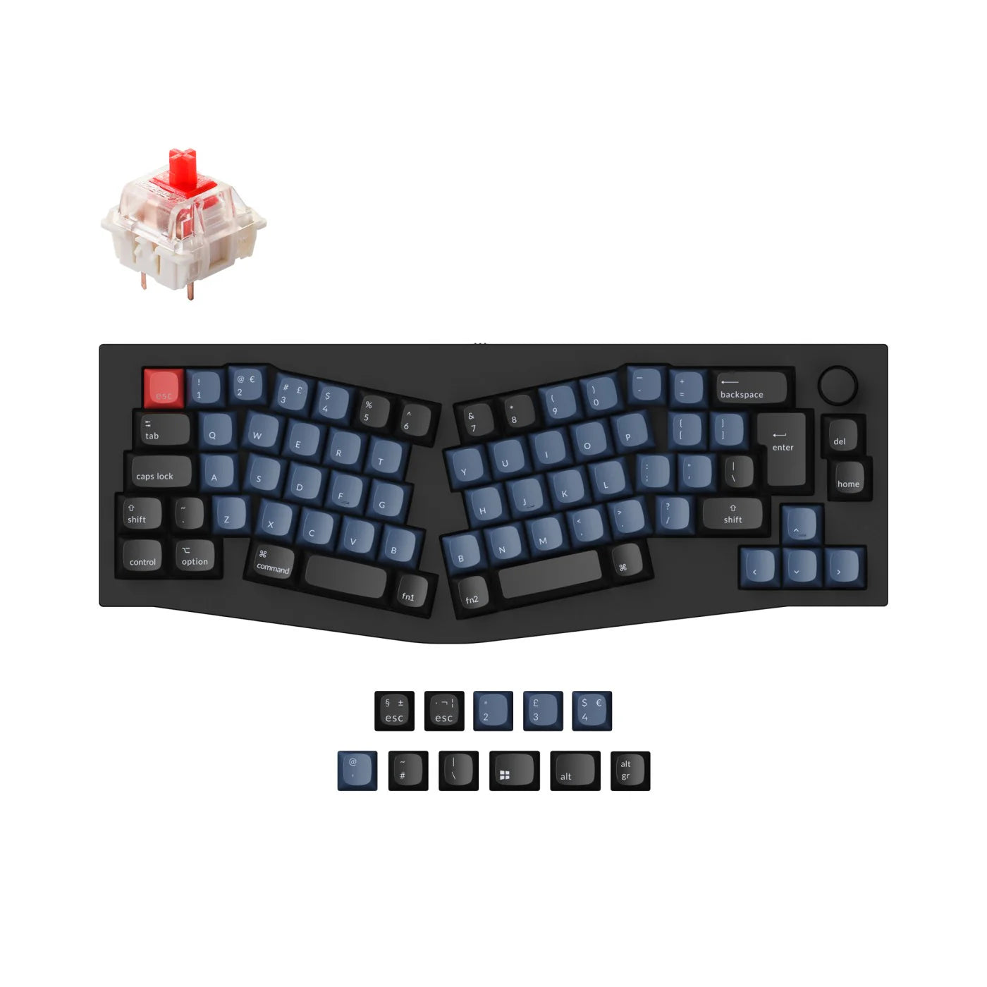 Keychron Q8 (Alice Layout) QMK Custom Mechanical Keyboard ISO Layout Collection - View 3