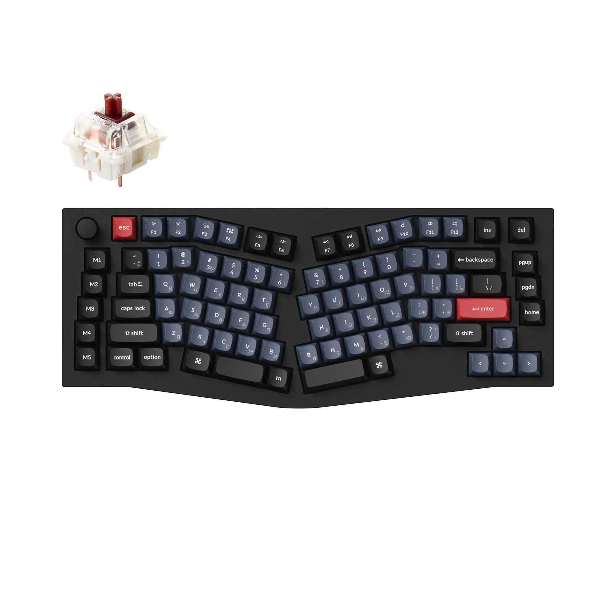 Keychron Q10 (Alice Layout) QMK Custom Mechanical Keyboard (Russian RU Layout) - View 2
