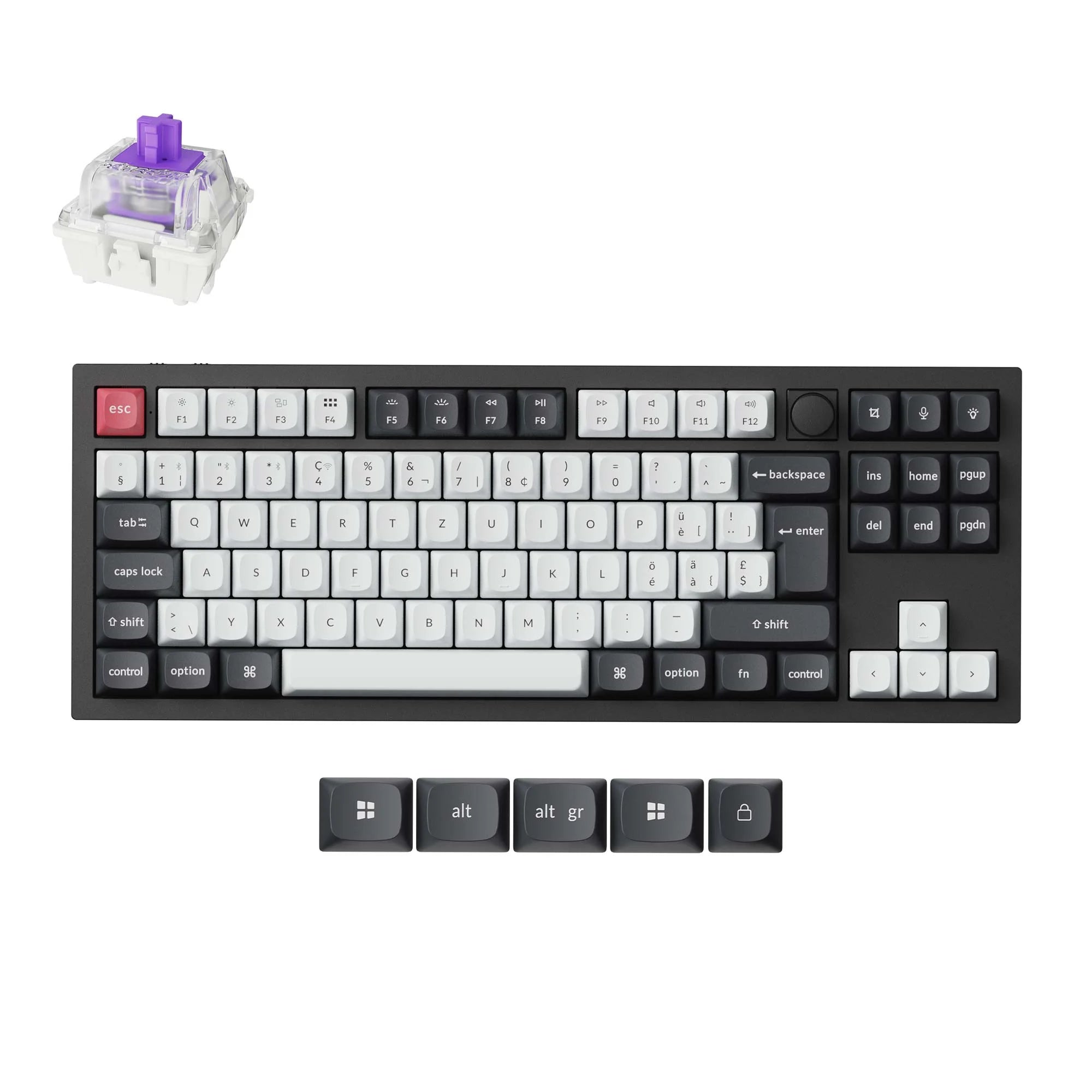 Keychron Q3 HE QMK Wireless Custom Keyboard ISO Layout Collection - View 3