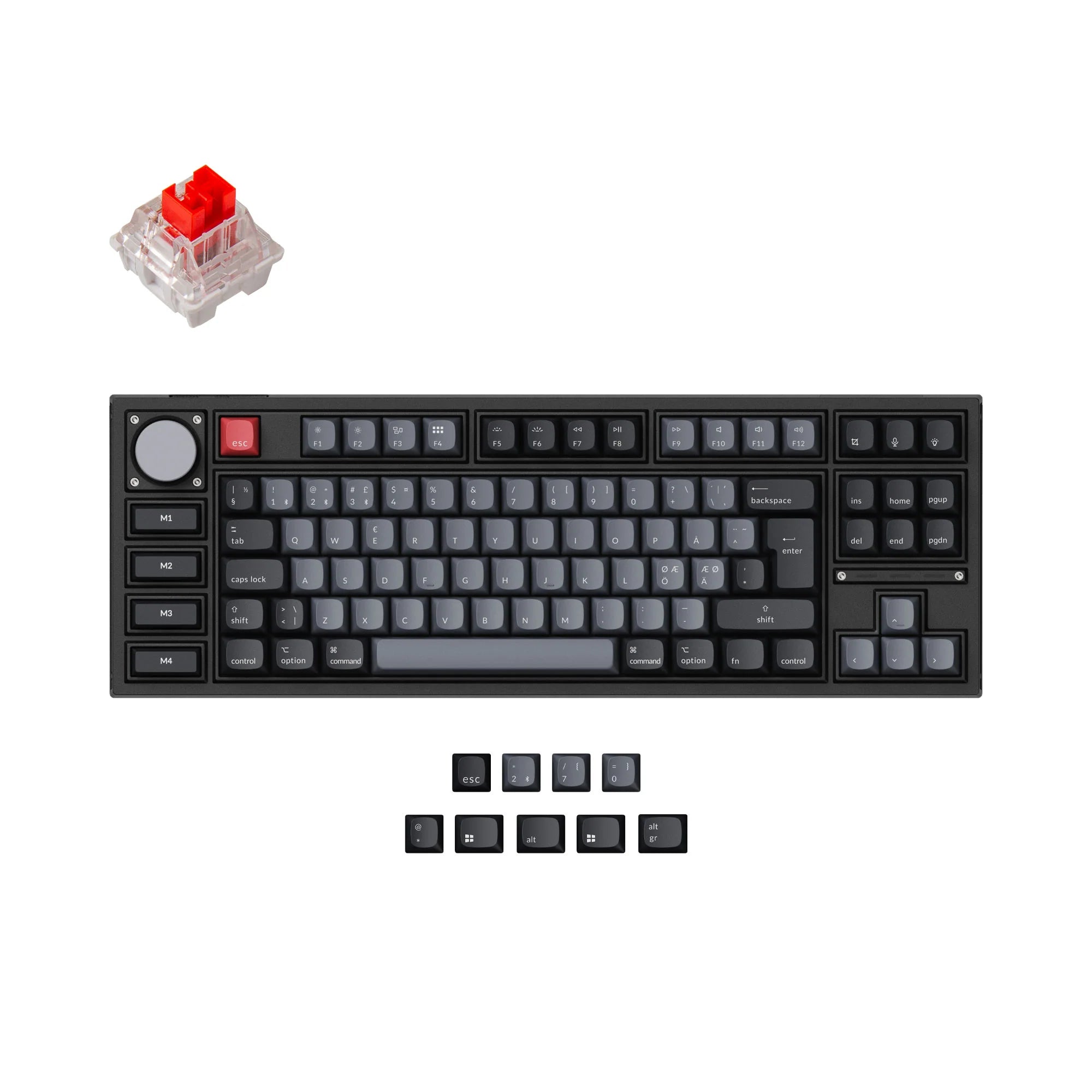 Keychron Q3 Pro QMK/VIA Wireless Custom Mechanical Keyboard ISO Layout - View 3