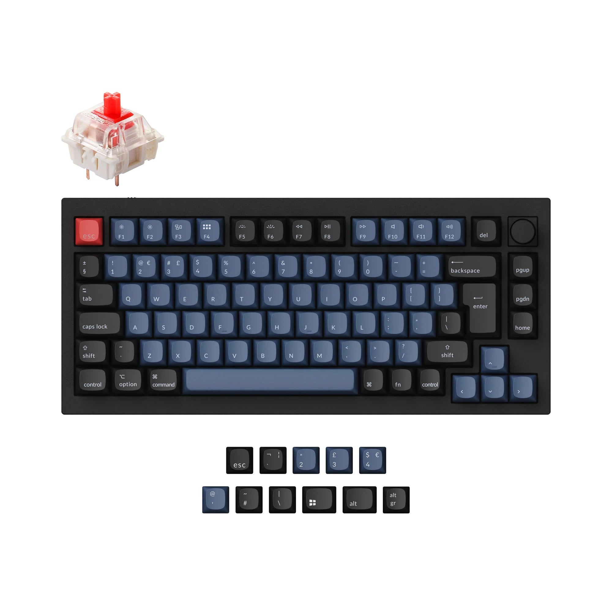 Keychron Q1 QMK Custom Mechanical Keyboard ISO Layout Collection - View 3