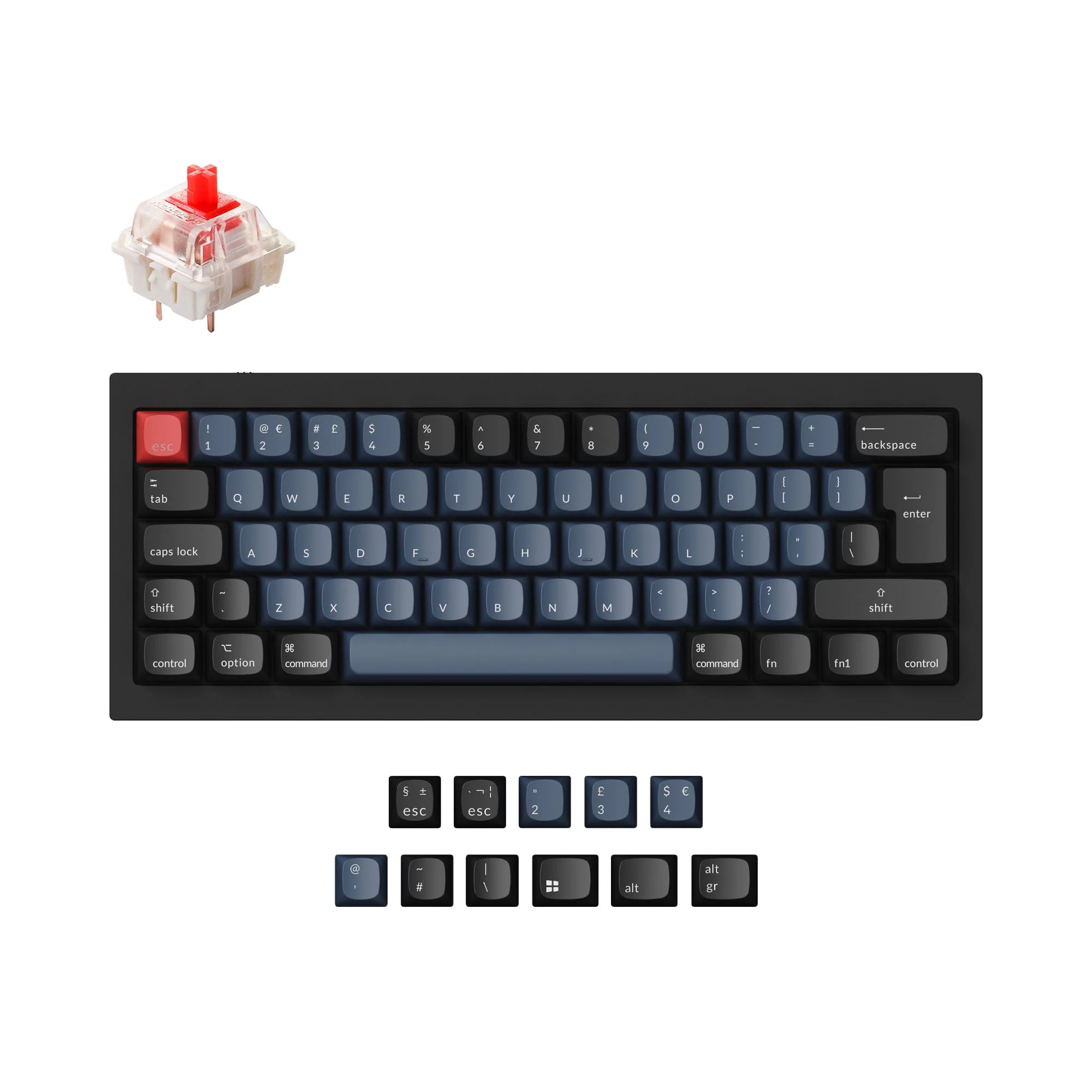 Keychron Q4 QMK Custom Mechanical Keyboard ISO Layout Collection - View 3