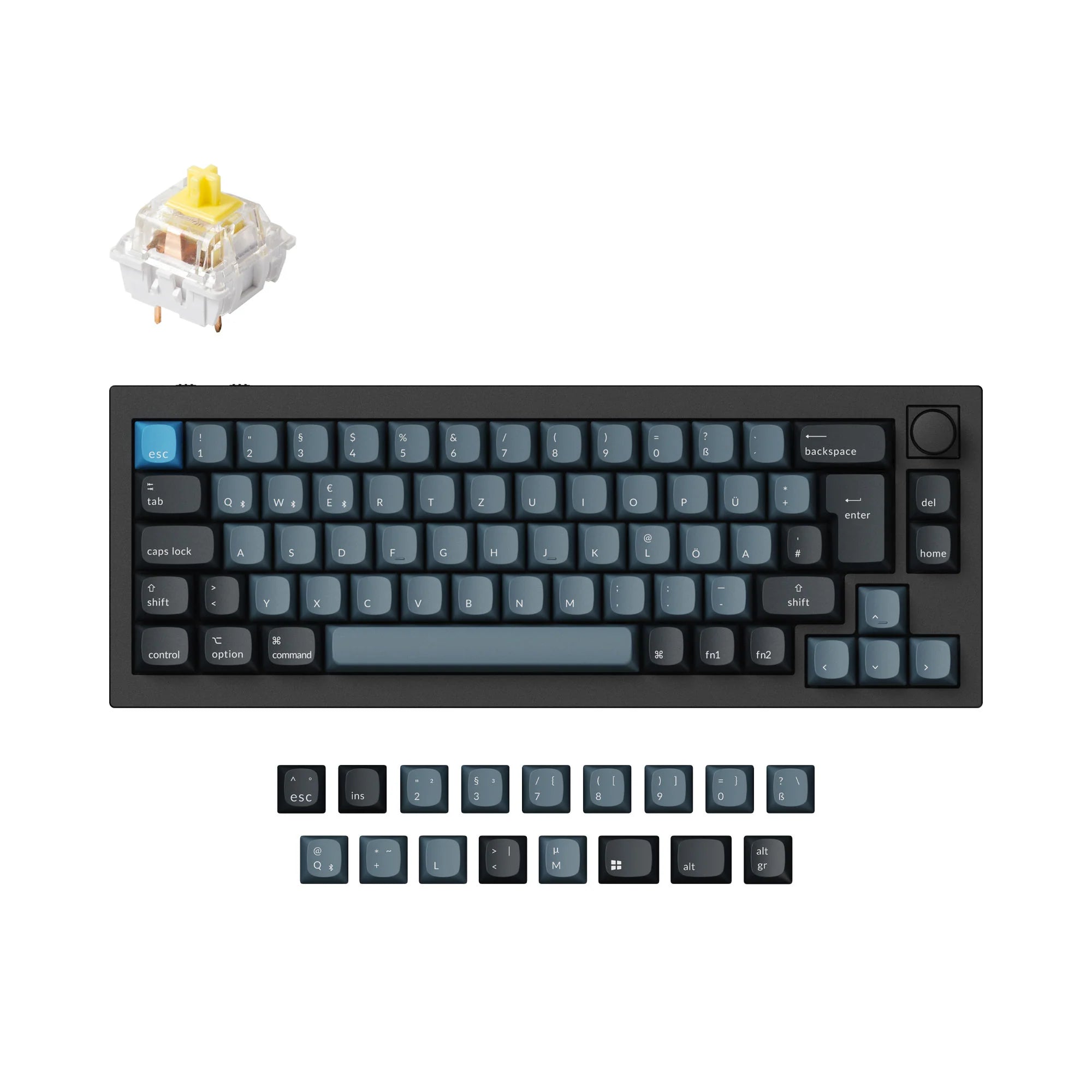 Keychron Q2 Pro QMK/VIA Wireless Custom Mechanical Keyboard ISO Layout - View 2