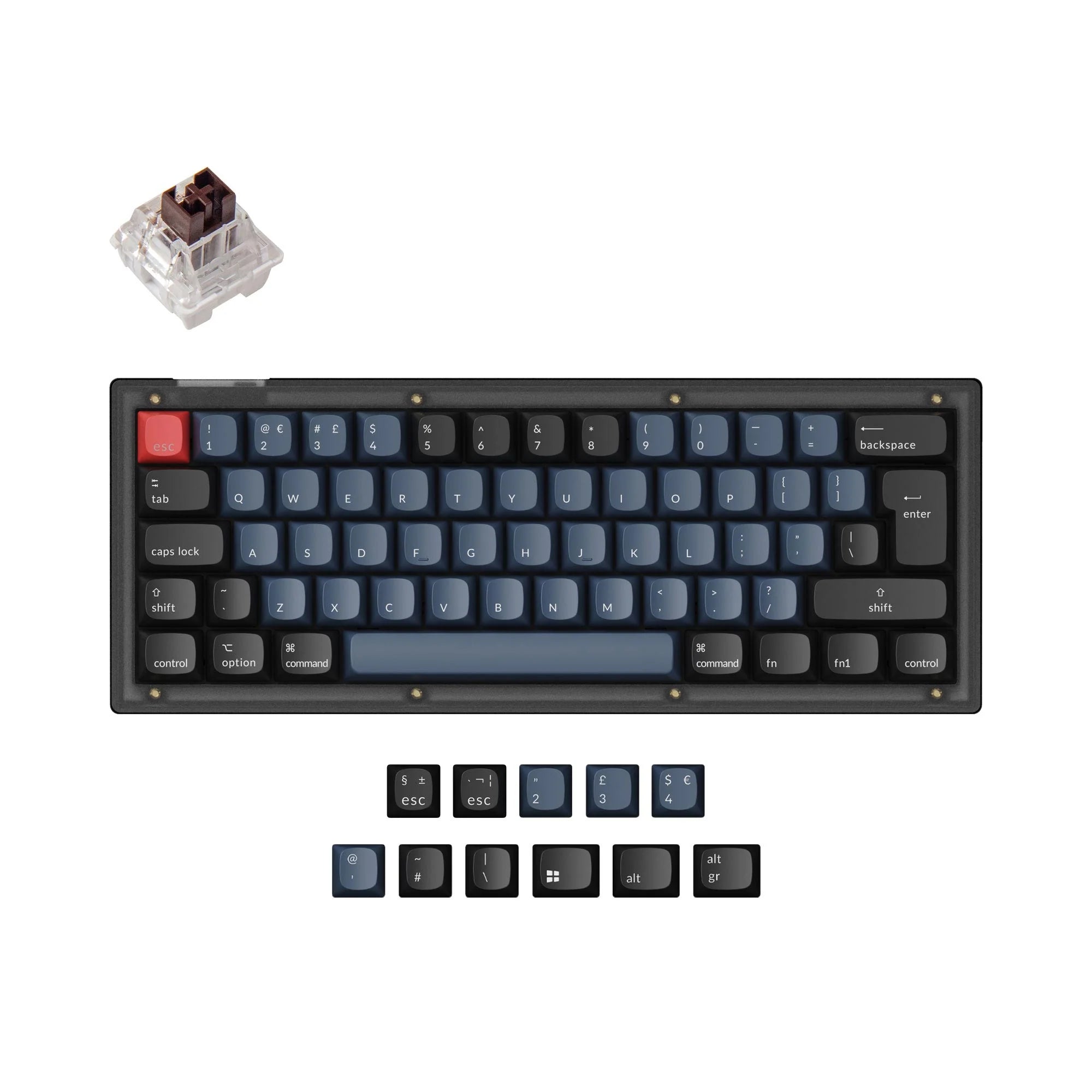 Keychron V4 QMK Custom Mechanical Keyboard ISO Layout Collection - View 4