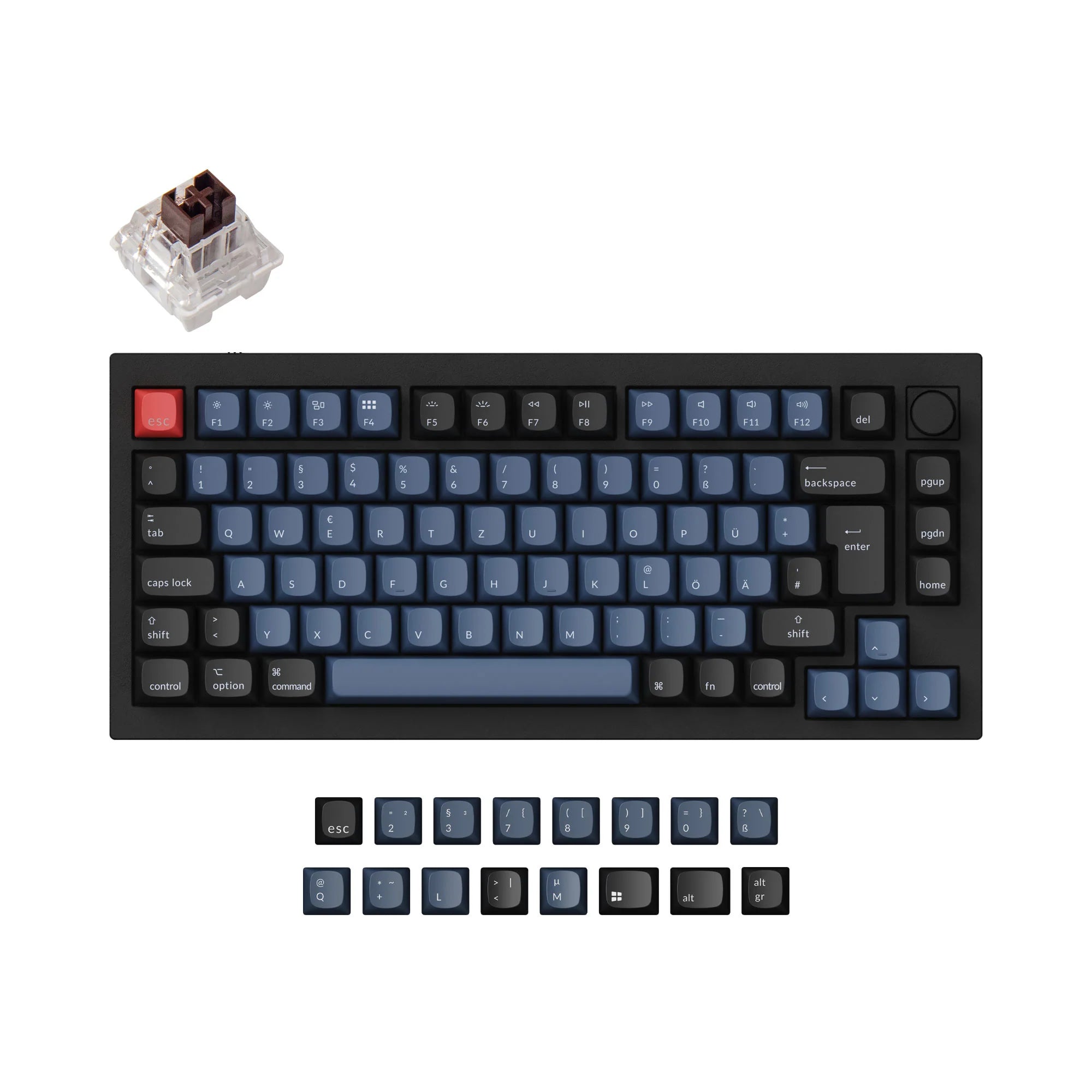 Keychron Q1 QMK Custom Mechanical Keyboard ISO Layout Collection - Version 1 - View 2