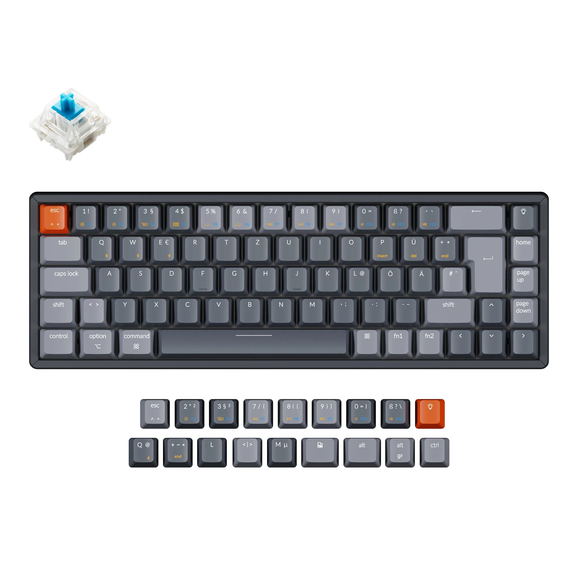 Keychron K6 Wireless Mechanical Keyboard (German ISO-DE Layout) - View 2