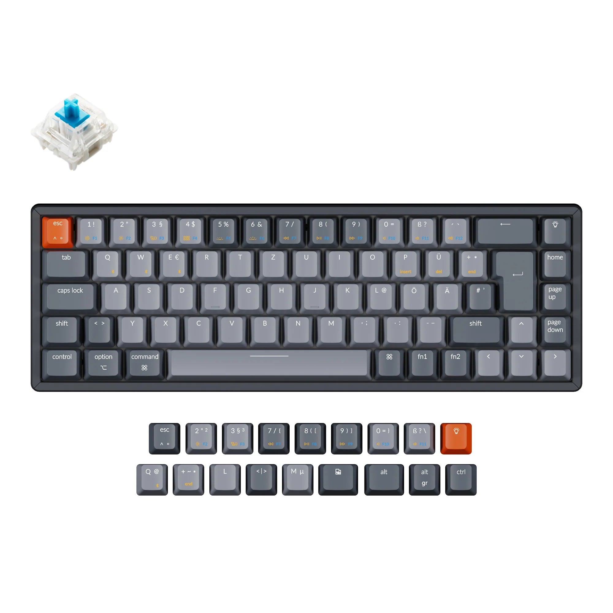 Keychron K6 Wireless Mechanical Keyboard (German ISO-DE Layout) - View 5