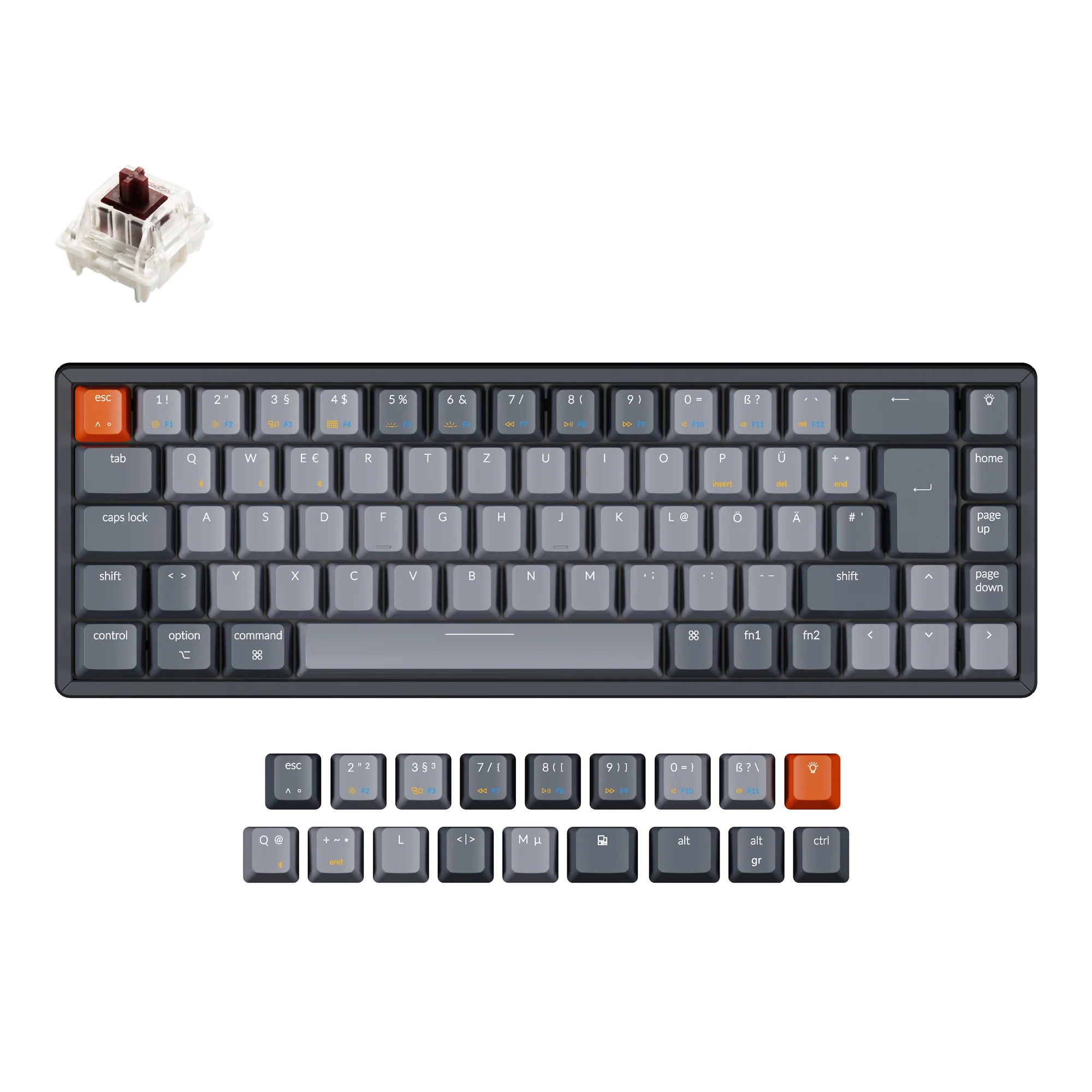 Keychron K6 Wireless Mechanical Keyboard (German ISO-DE Layout) - View 6