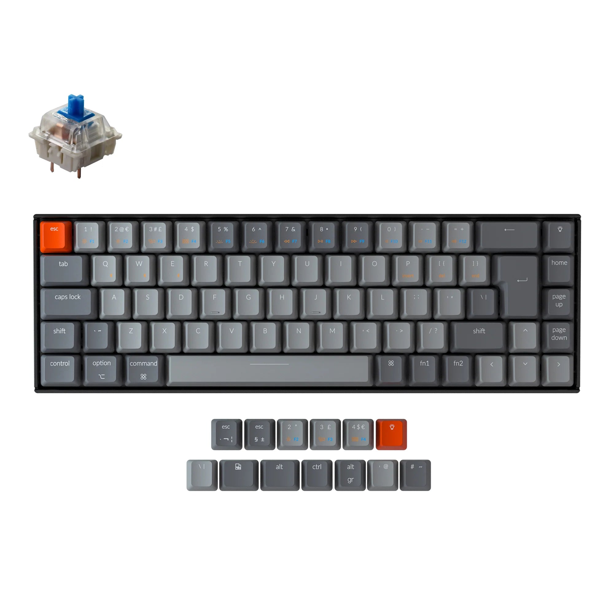 Keychron K6 Wireless Mechanical Keyboard (UK ISO Layout) - View 3