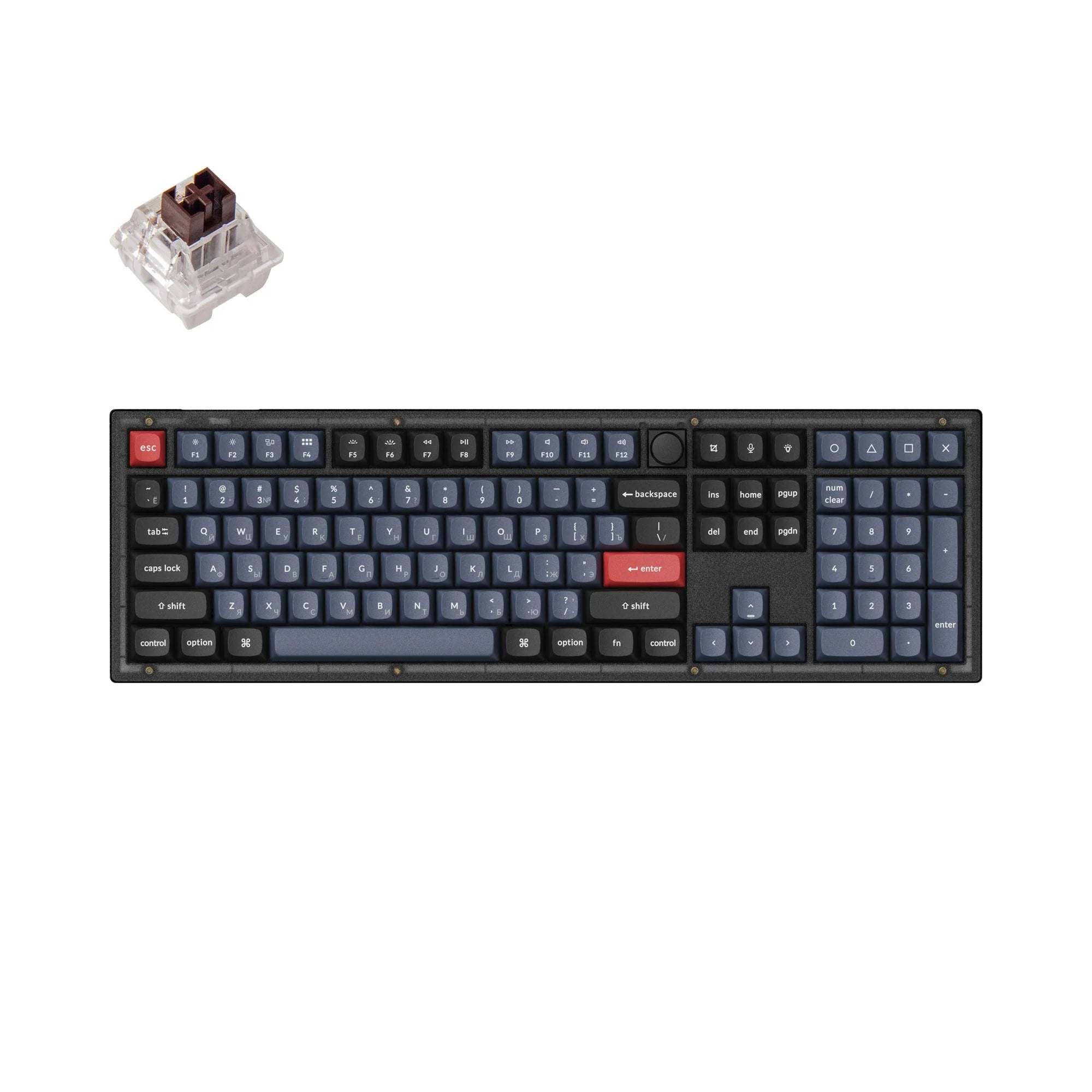 Keychron V6 QMK Custom Mechanical Keyboard Russian Layout - View 2