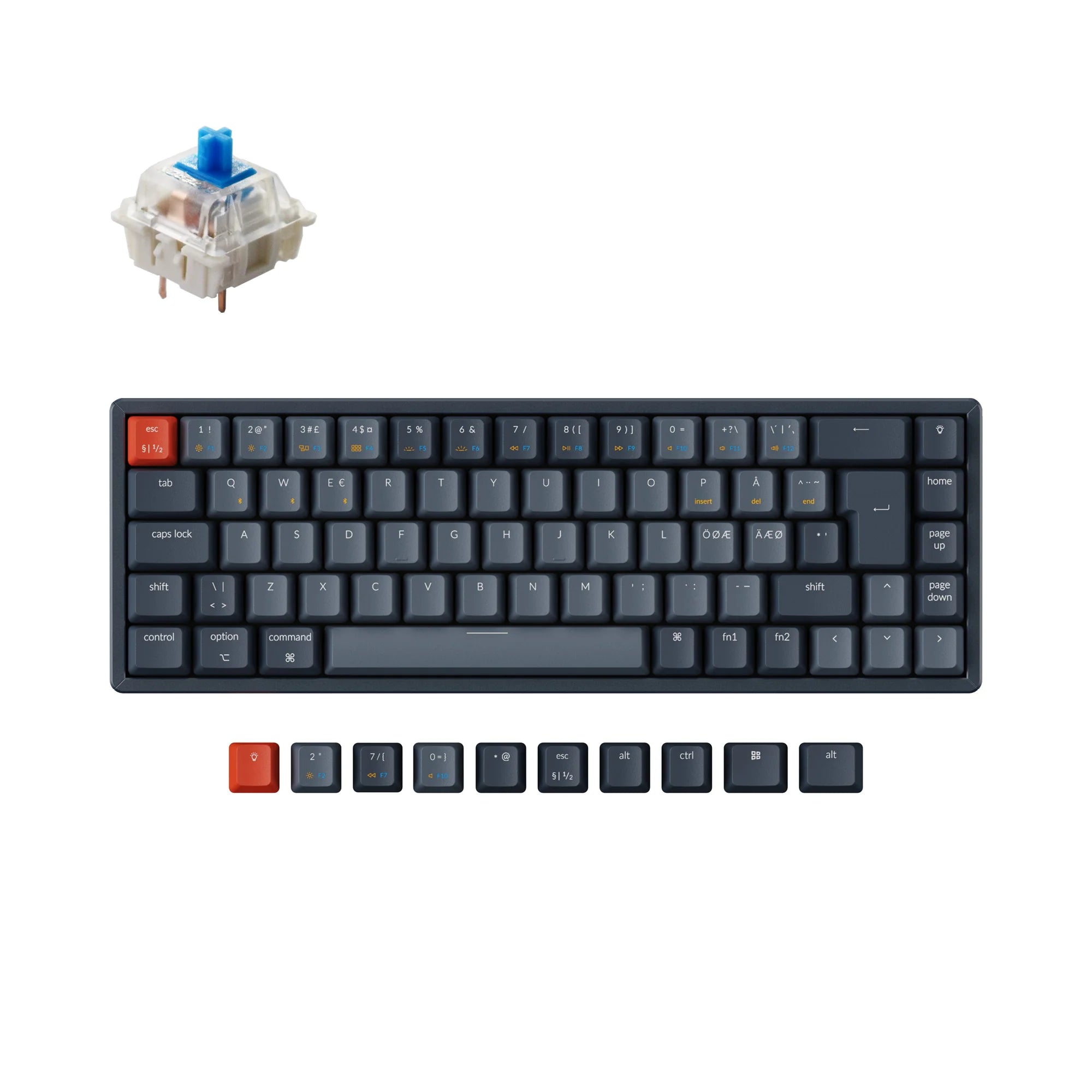 Keychron K6 Wireless Mechanical Keyboard (Nordic ISO Layout) - View 2