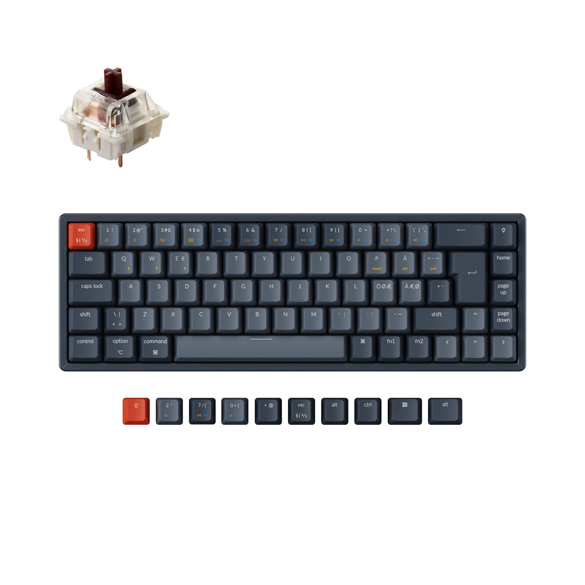 Keychron K6 Wireless Mechanical Keyboard (Nordic ISO Layout) - View 3