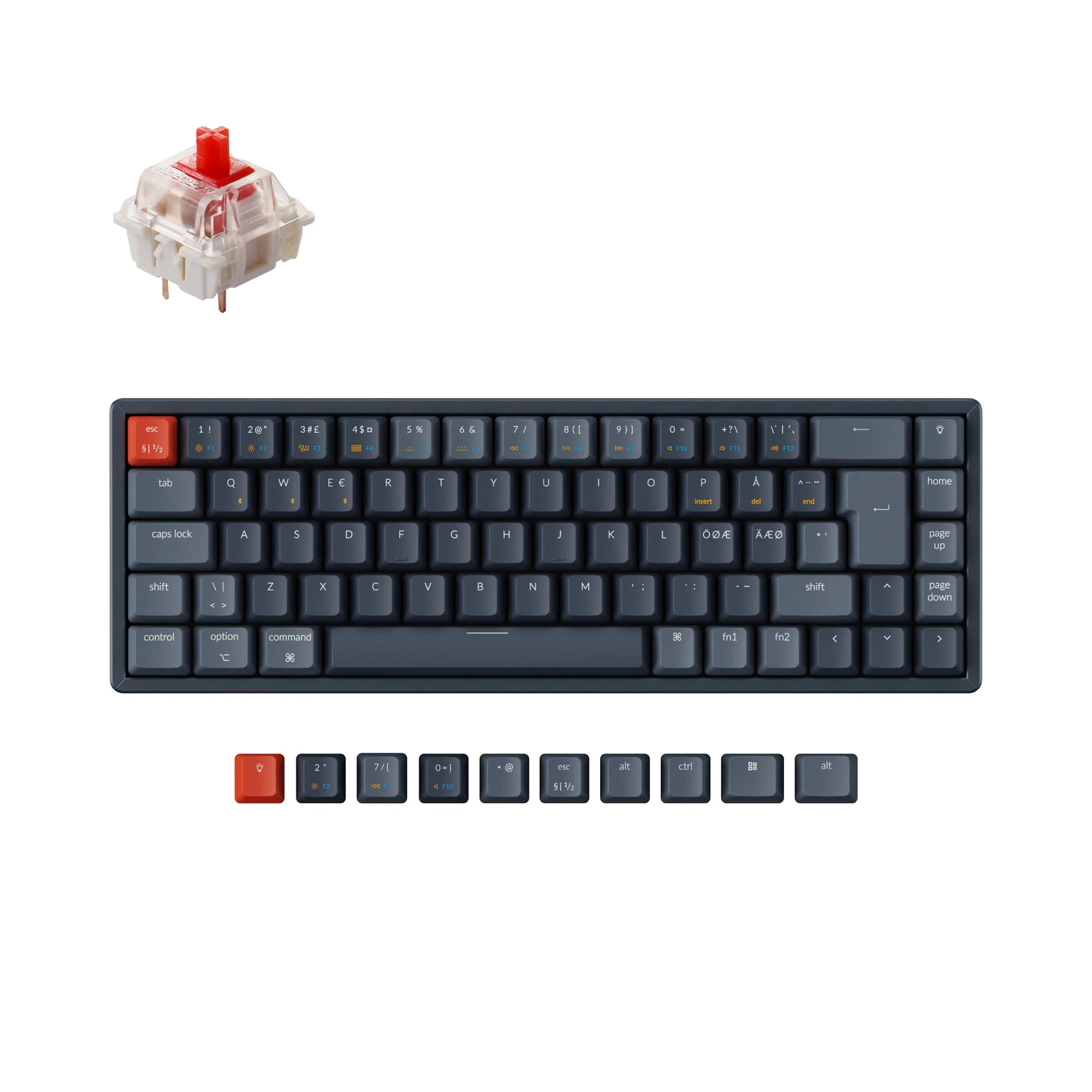 Keychron K6 Wireless Mechanical Keyboard (Nordic ISO Layout) - View 4