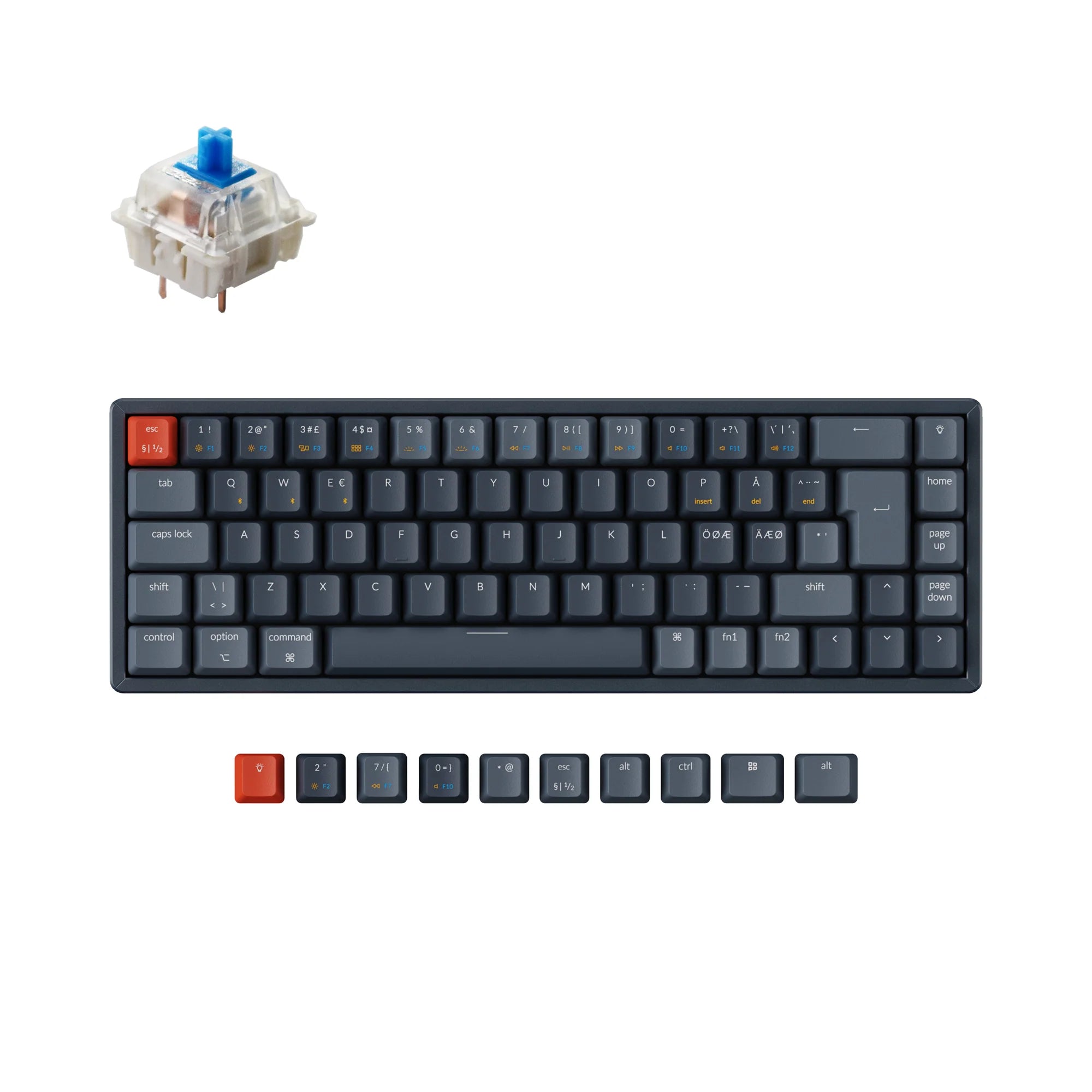 Keychron K6 Wireless Mechanical Keyboard (Nordic ISO Layout) - View 5