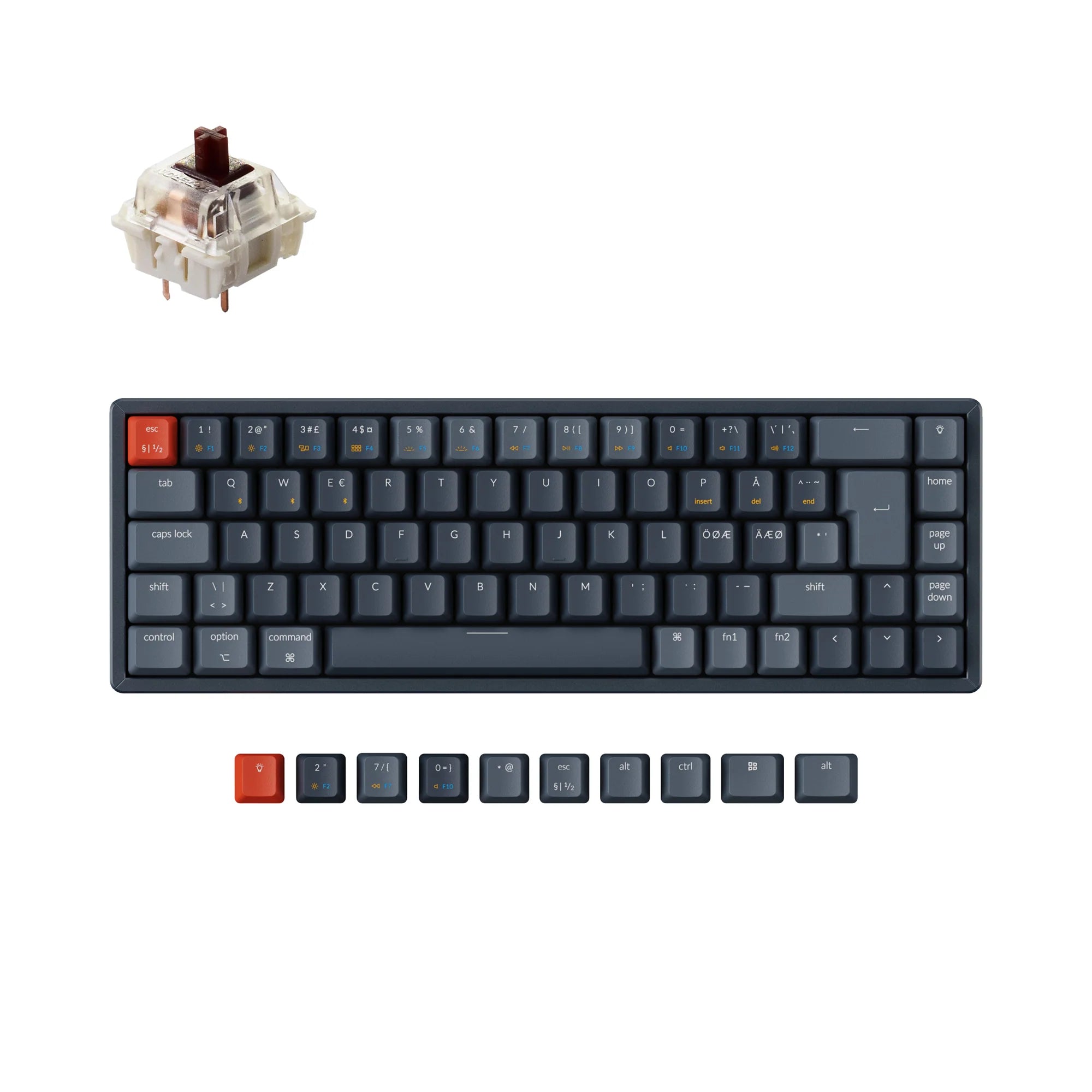 Keychron K6 Wireless Mechanical Keyboard (Nordic ISO Layout) - View 6