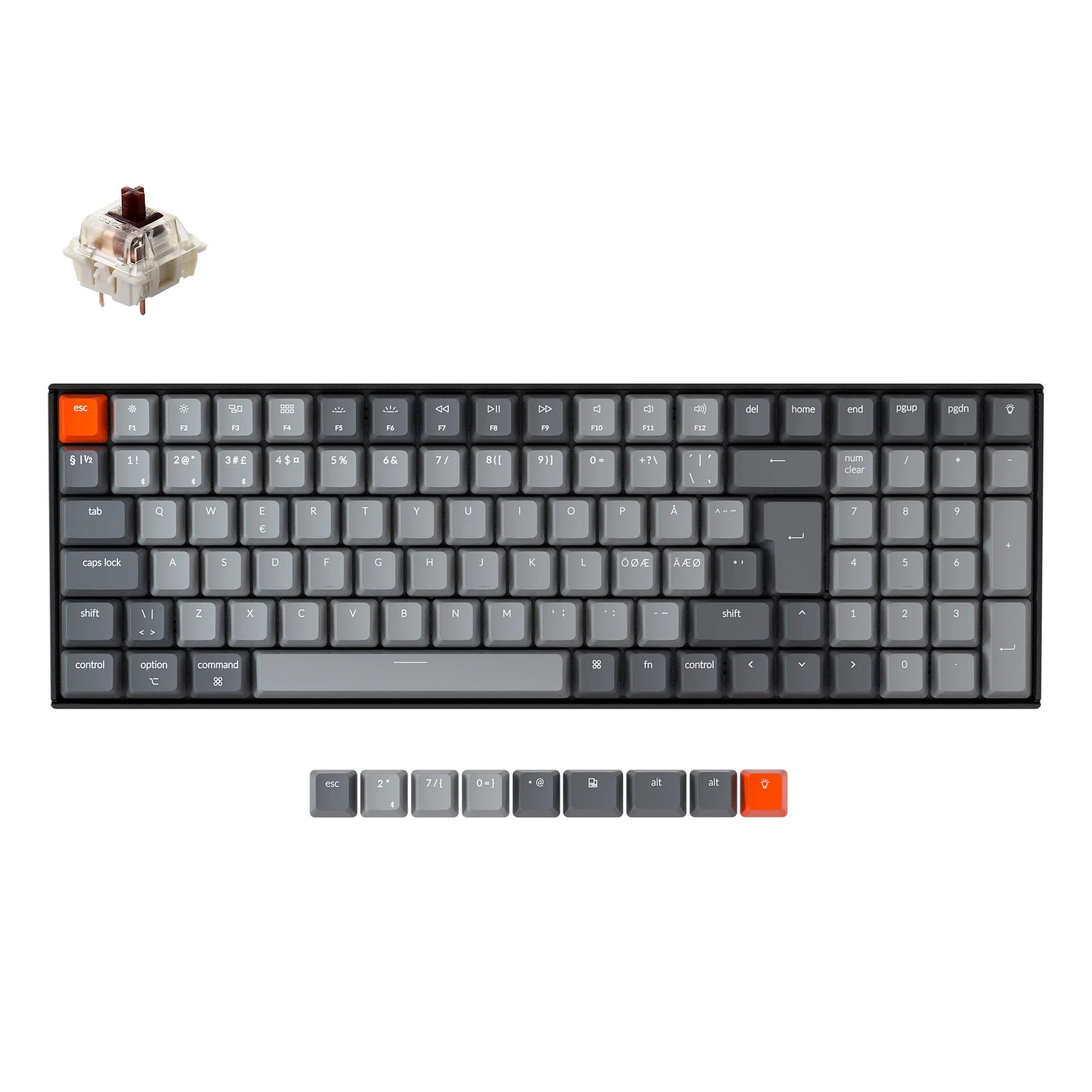 Keychron K4 Wireless Mechanical Keyboard (Nordic ISO Layout) - Version 2 - View 3