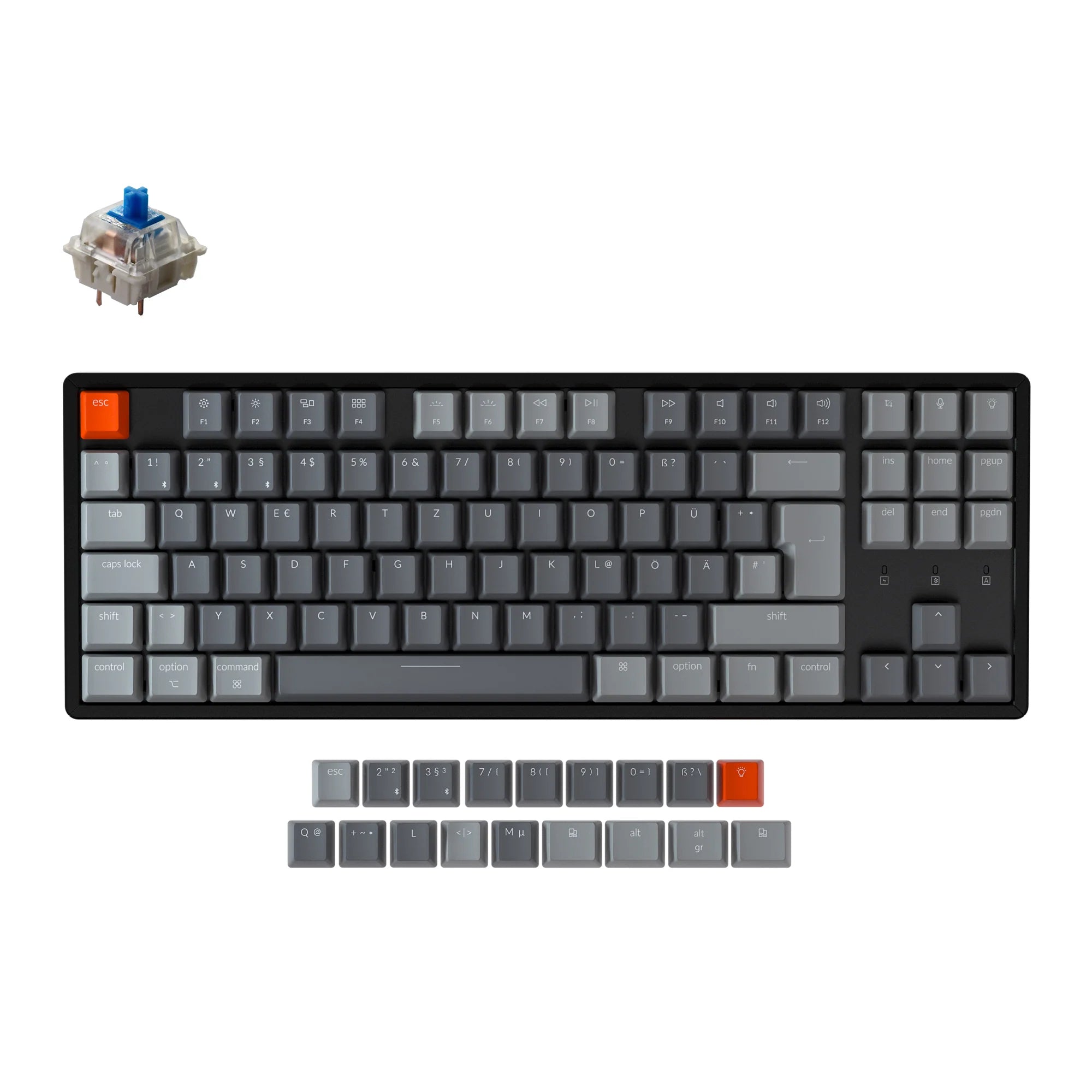 Keychron K8 Wireless Mechanical Keyboard (German ISO-DE Layout) - View 5