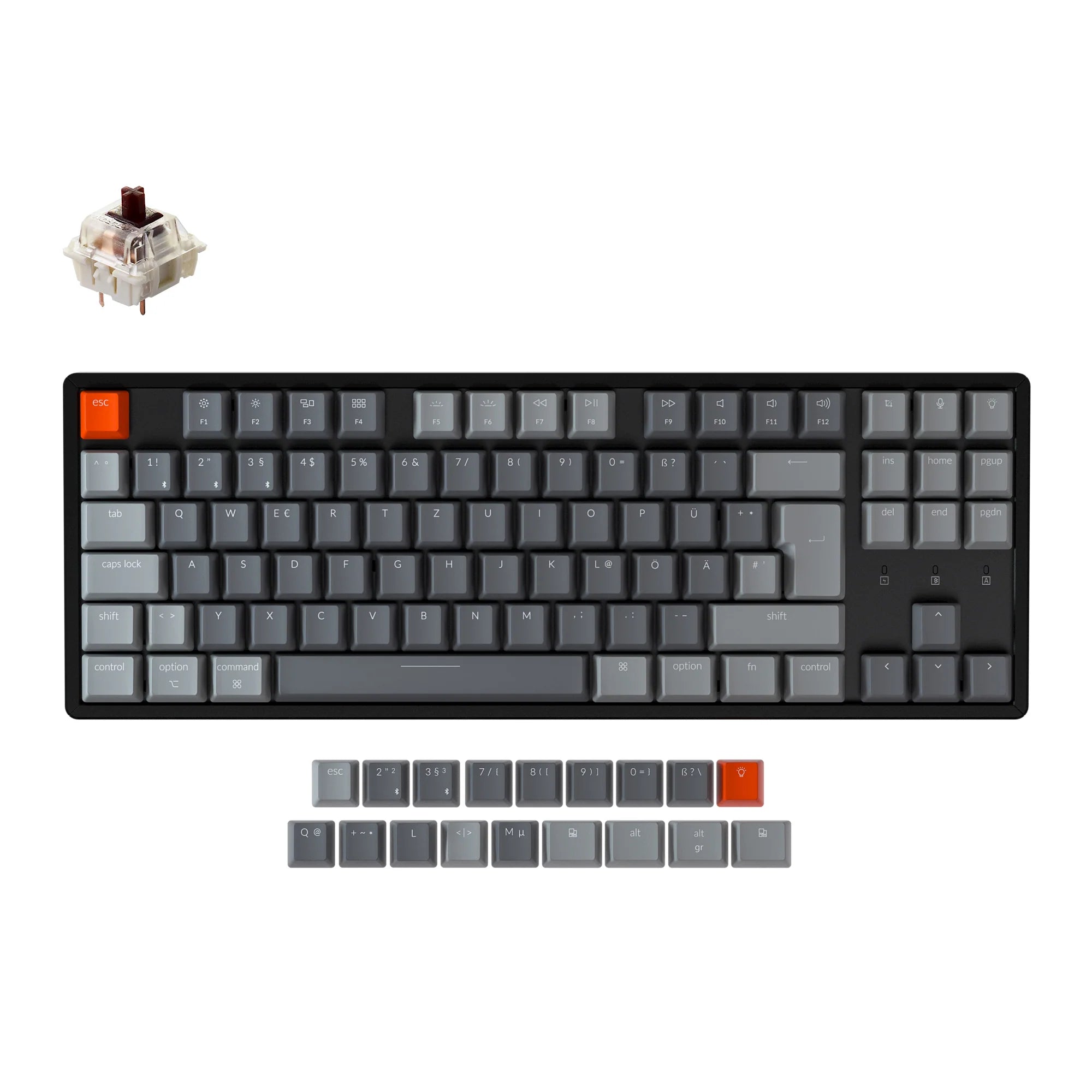 Keychron K8 Wireless Mechanical Keyboard (German ISO-DE Layout) - View 6