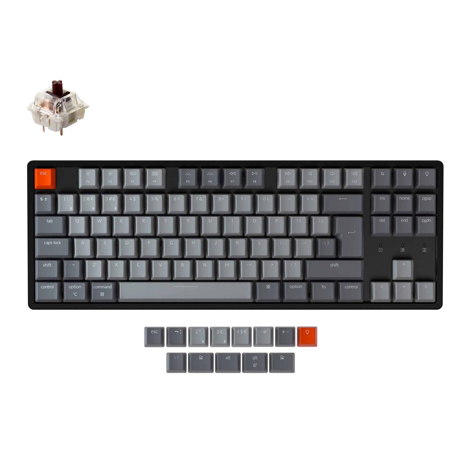 Keychron K8 Wireless Mechanical Keyboard (UK ISO Layout) - View 3