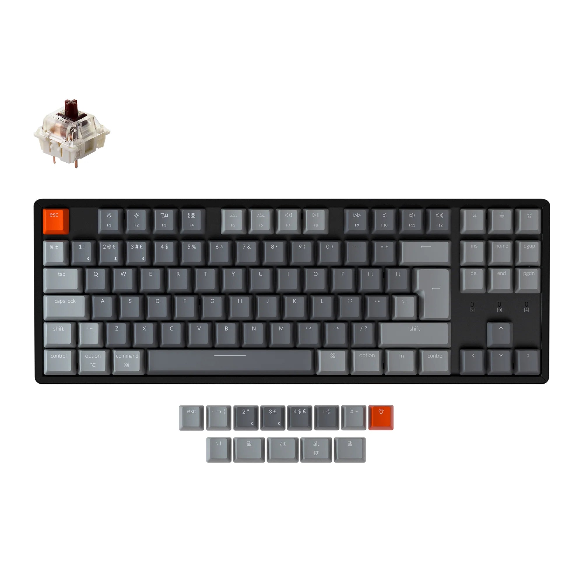 Keychron K8 Wireless Mechanical Keyboard (UK ISO Layout) - View 6