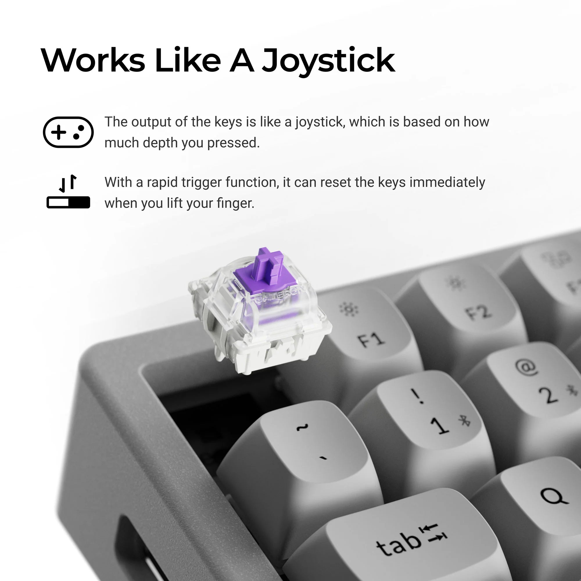 Keychron K2 HE Wireless Magnetic Switch Custom Keyboard - Concrete Edition - View 3