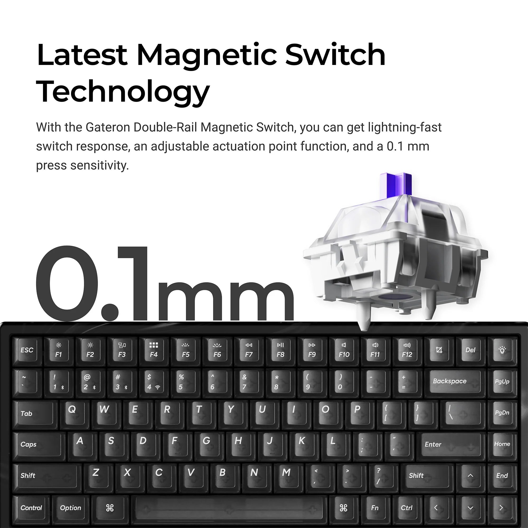 Keychron K2 HE Wireless Magnetic Switch Custom Keyboard - Resin Edition - View 2