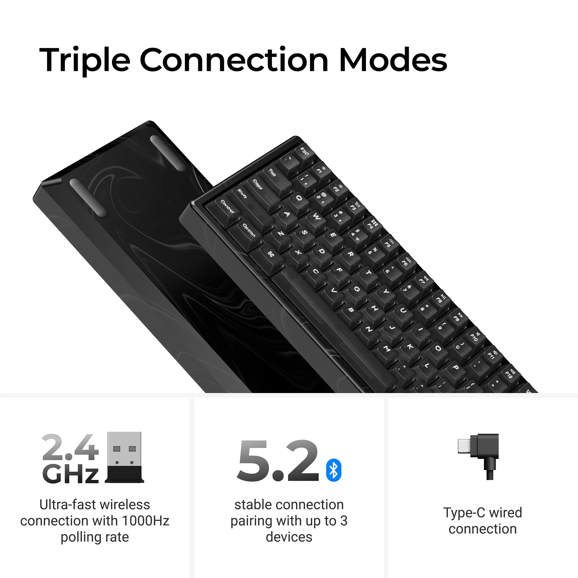 Keychron K2 HE Wireless Magnetic Switch Custom Keyboard - Resin Edition - View 4