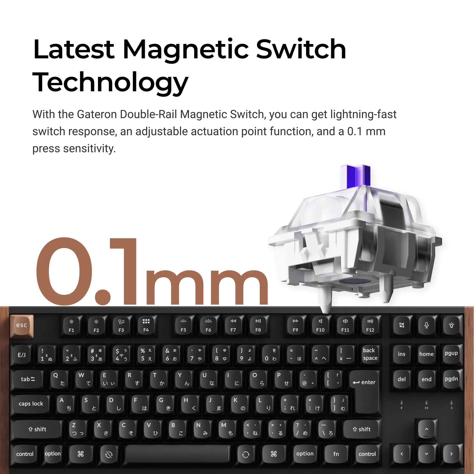 Keychron K8 HE Wireless Magnetic Switch Custom Keyboard (Japan JIS Layout) - View 2