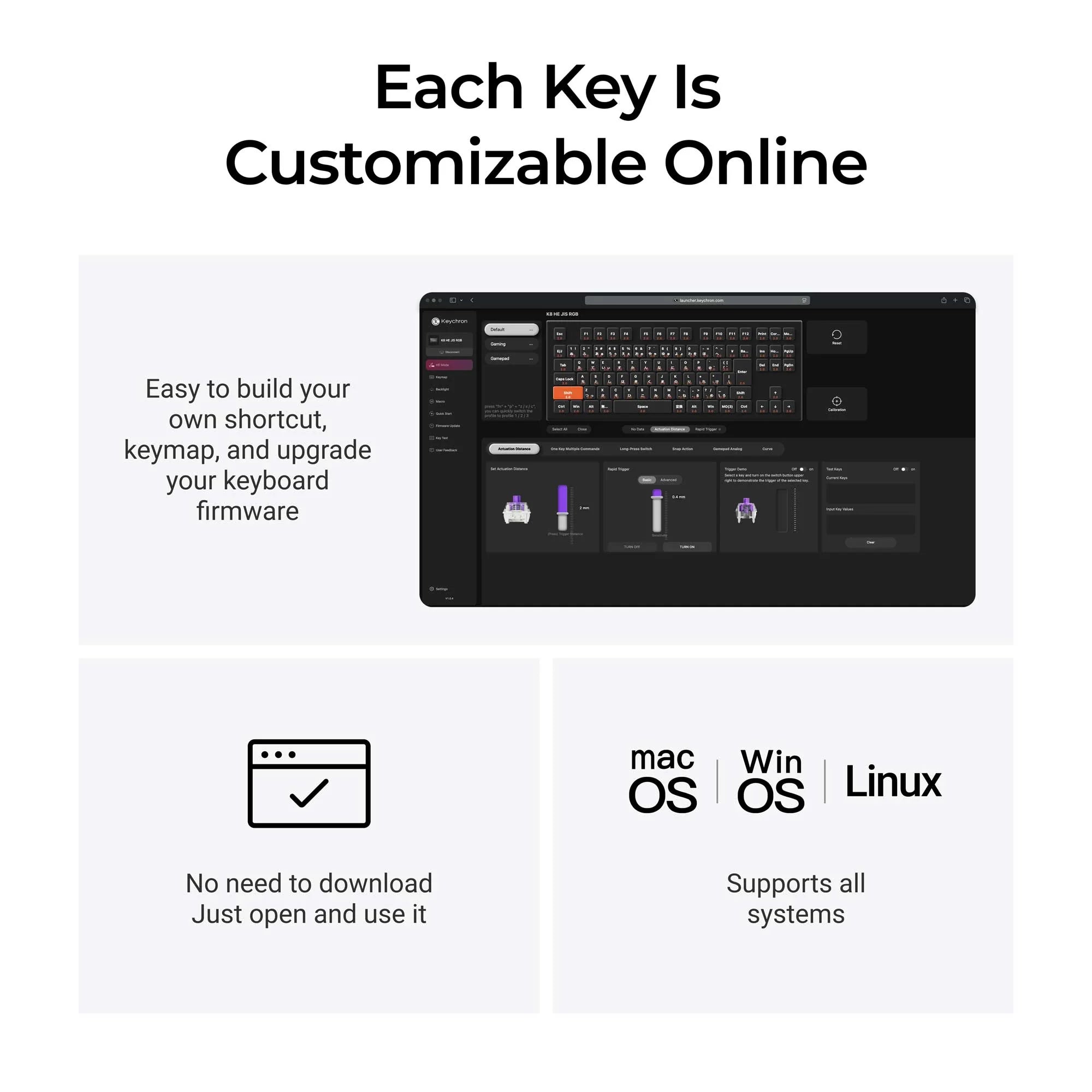 Keychron K8 HE Wireless Magnetic Switch Custom Keyboard (Japan JIS Layout) - View 6