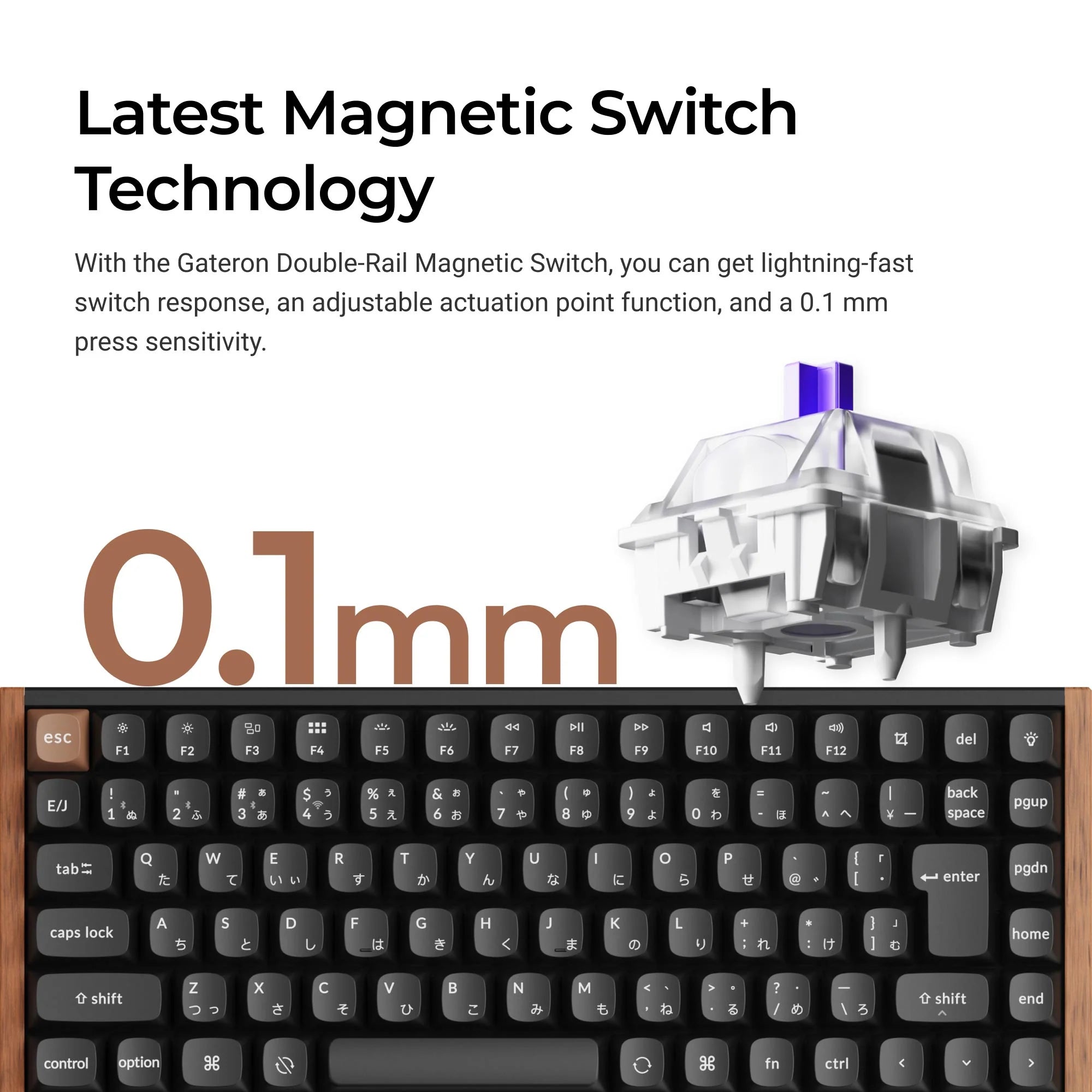 Keychron K2 HE Wireless Magnetic Switch Custom Keyboard (Japan JIS Layout) - View 2