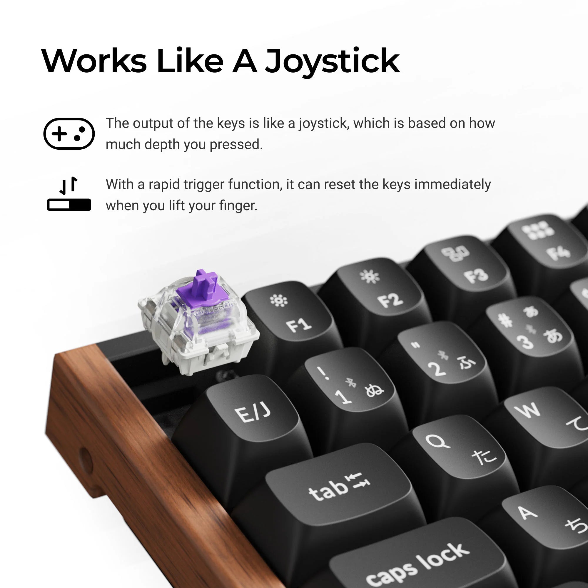 Keychron K2 HE Wireless Magnetic Switch Custom Keyboard (Japan JIS Layout) - View 3