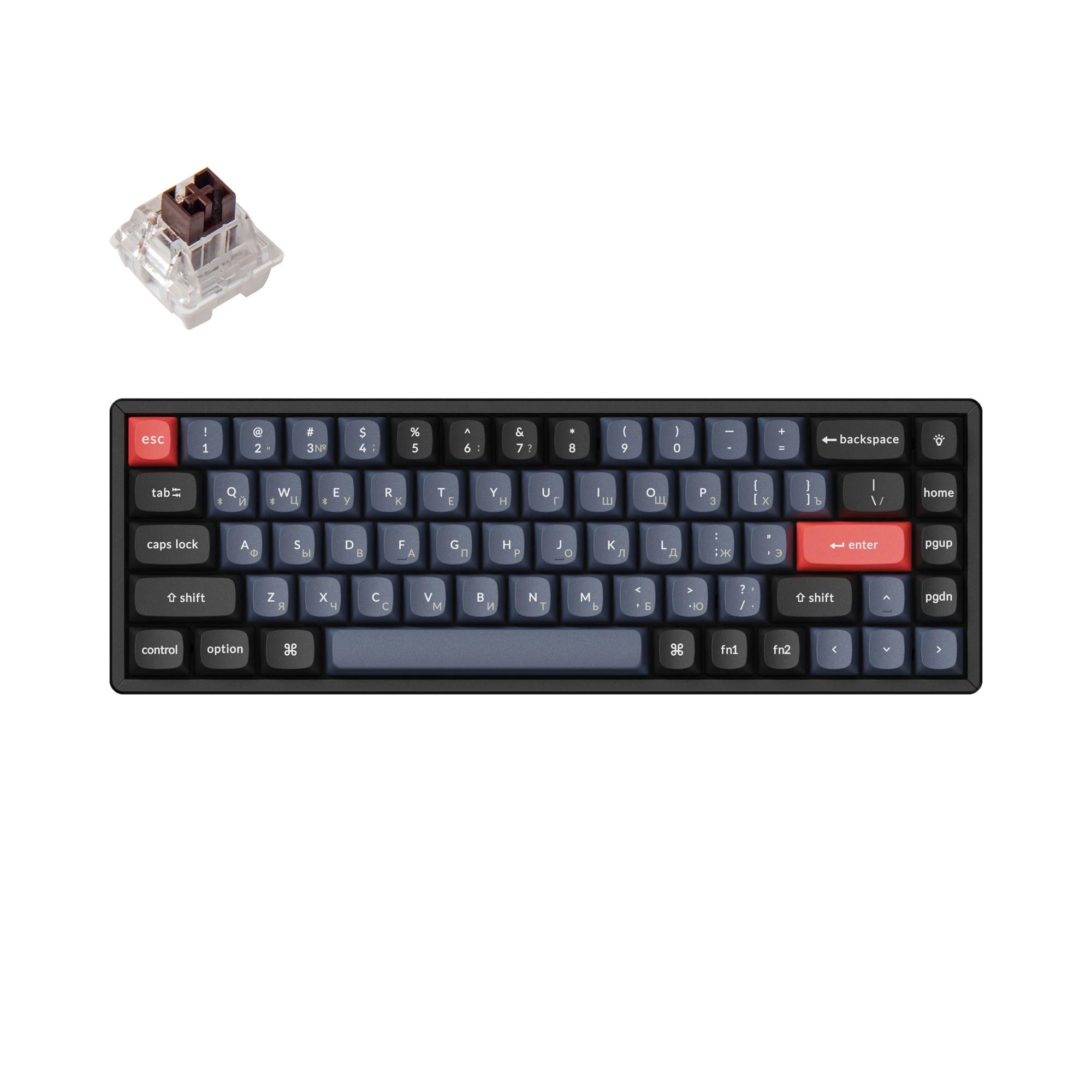 Keychron K6 Pro QMK/VIA Wireless Custom Mechanical Keyboard Russian Layout - View 2