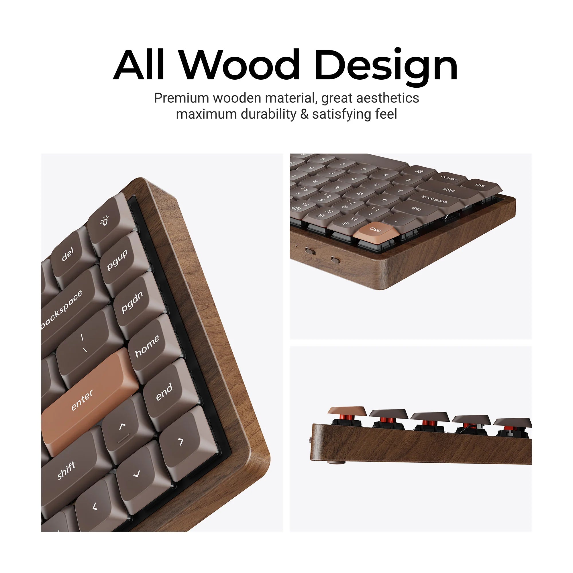 Keychron K3 Max QMK Wireless Custom Mechanical Keyboard - All-Wood Special - View 2