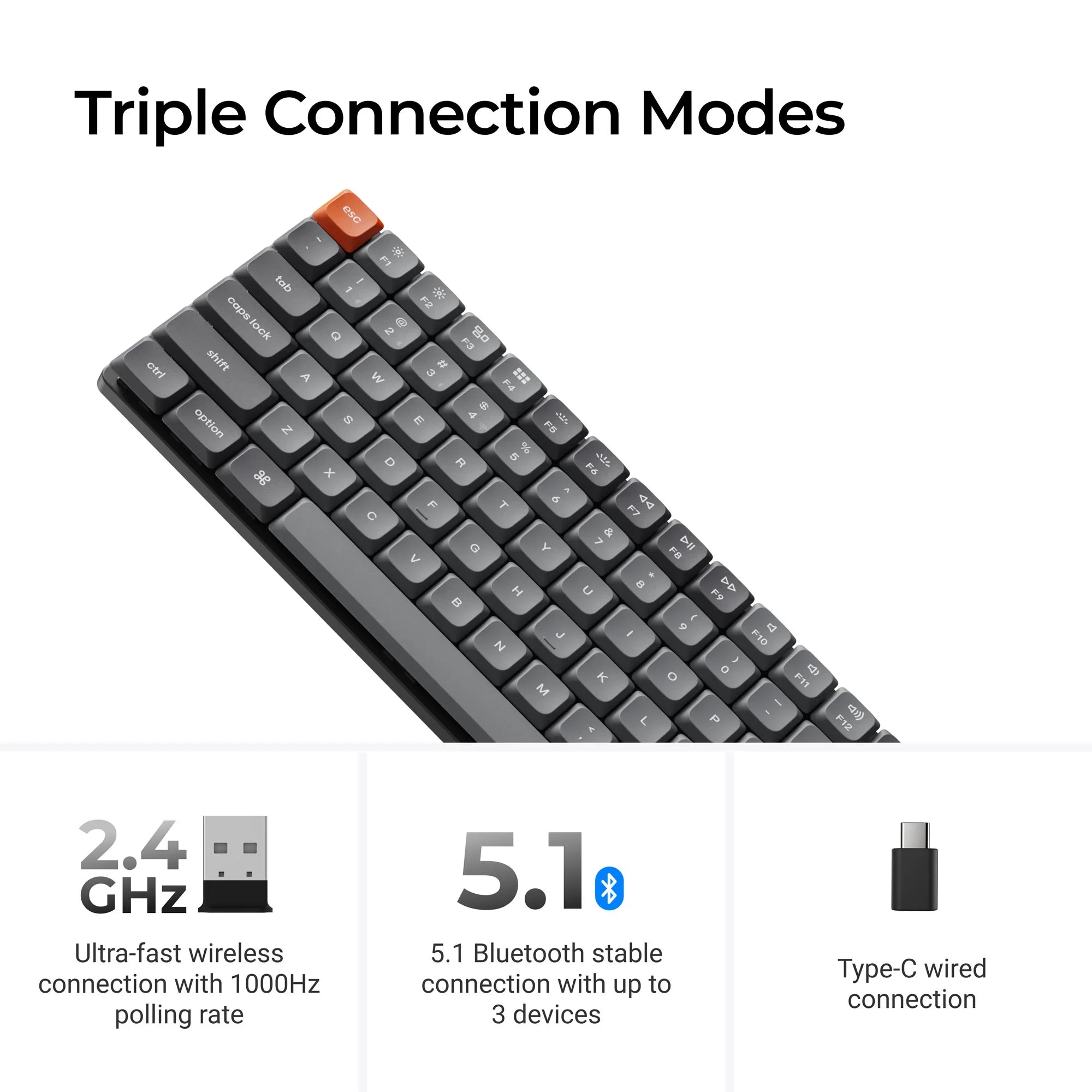 Keychron K3 Max QMK/VIA Wireless Custom Mechanical Keyboard - View 5