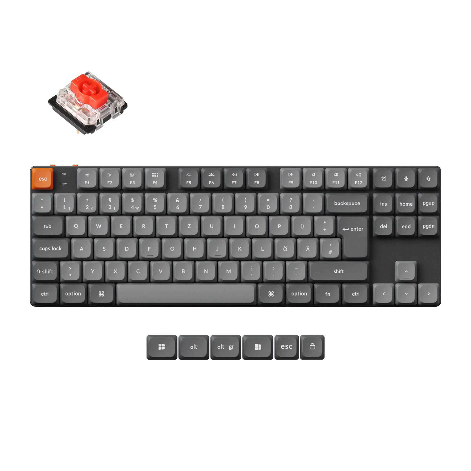 Keychron K1 Max QMK Wireless Custom Mechanical Keyboard ISO Layout Collection - View 3