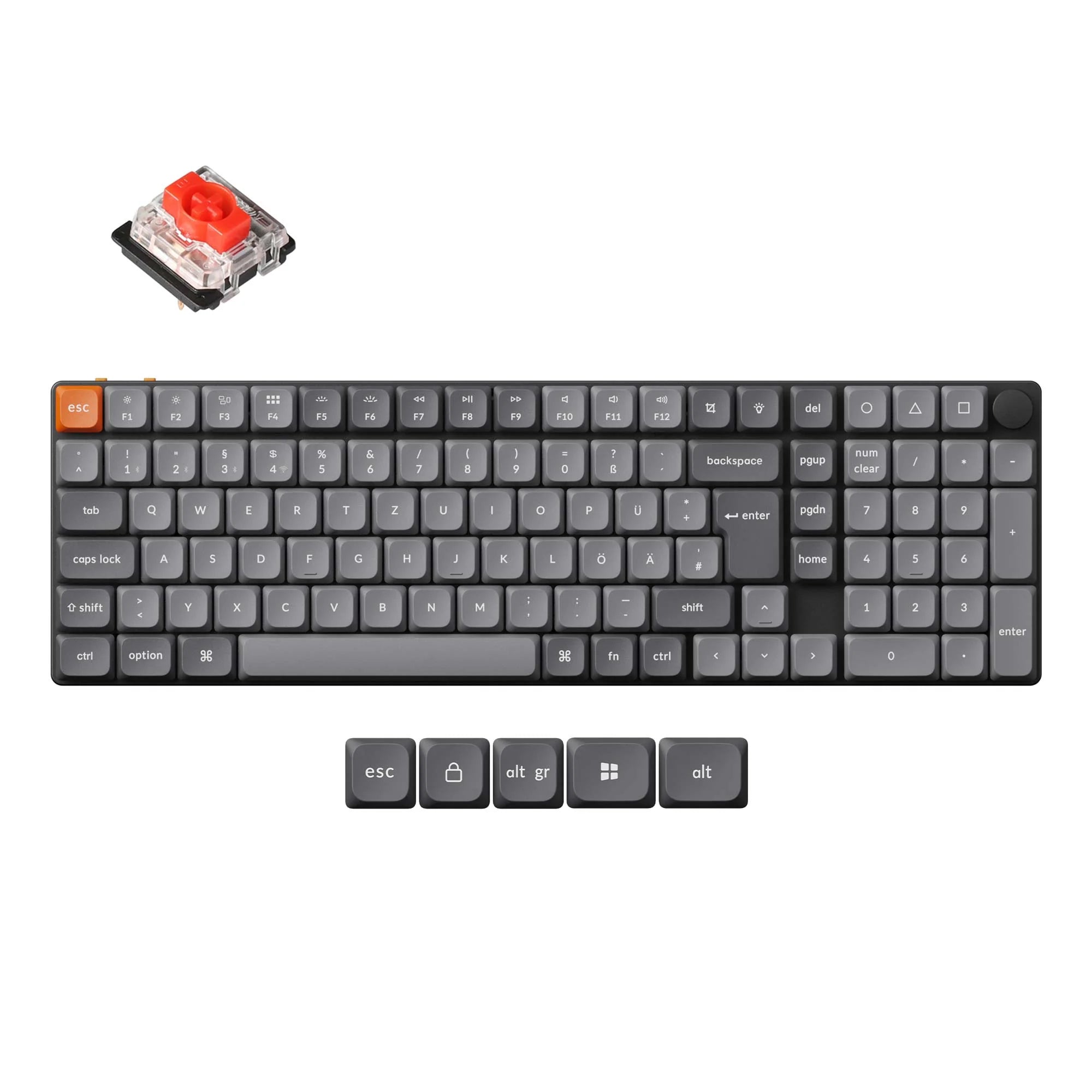 Keychron K17 Max QMK Wireless Custom Mechanical Keyboard ISO Layout Collection - View 3