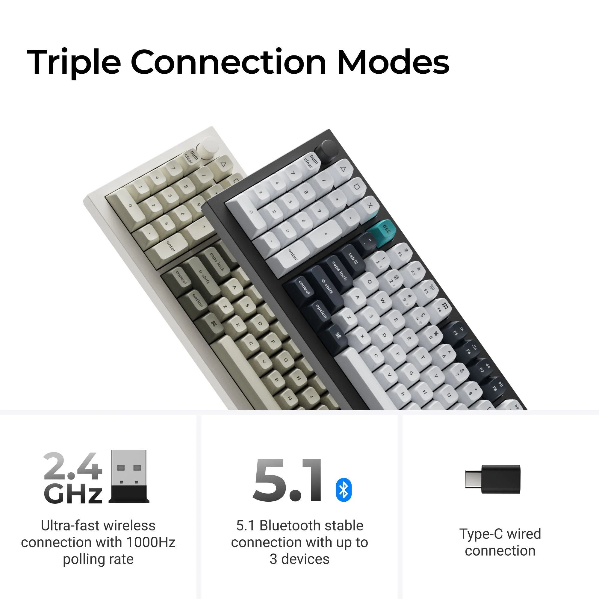 Keychron Q12 Max QMK/VIA Wireless Custom Mechanical Keyboard - View 3