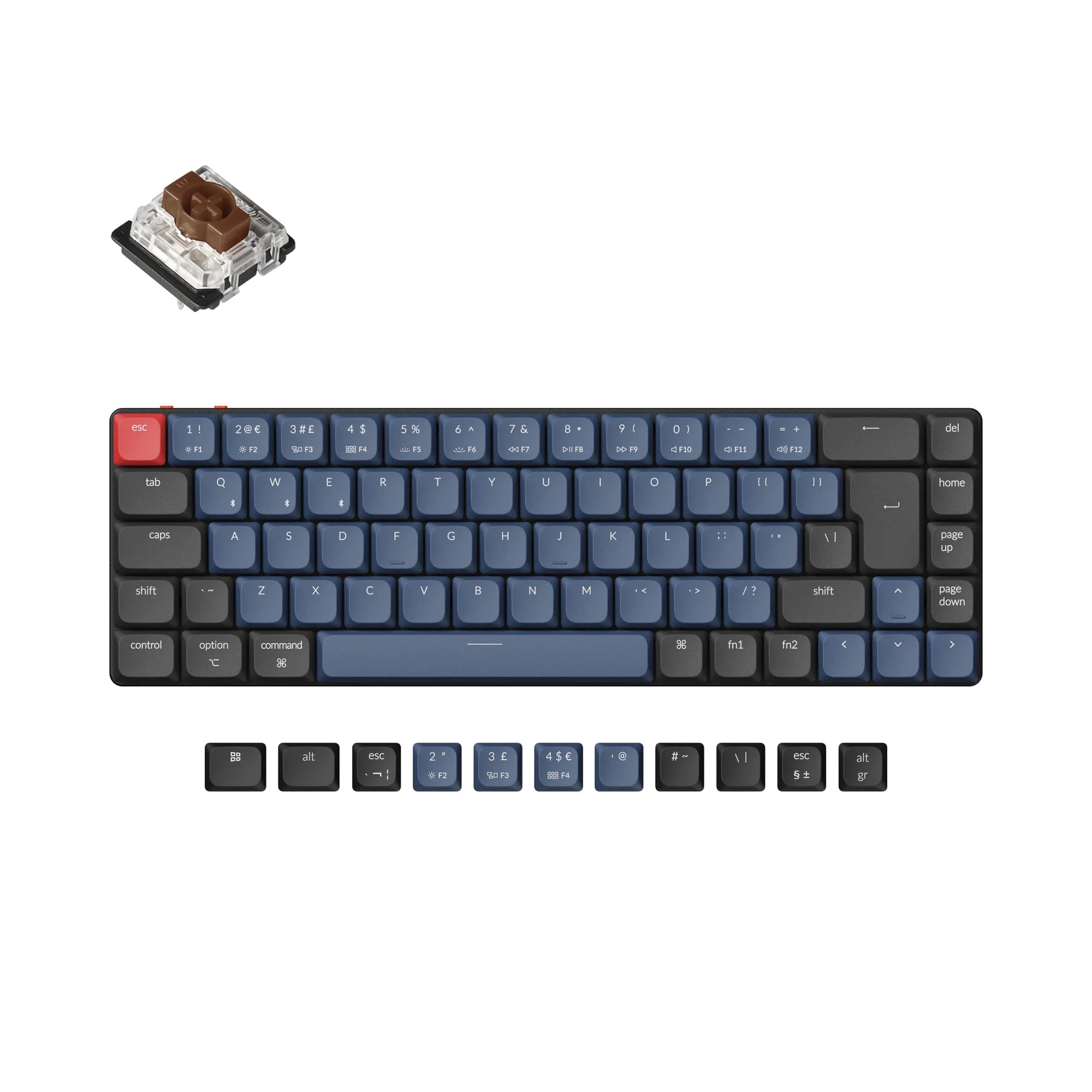 Keychron K7 Pro QMK/VIA Wireless Custom Mechanical Keyboard ISO Layout - View 2