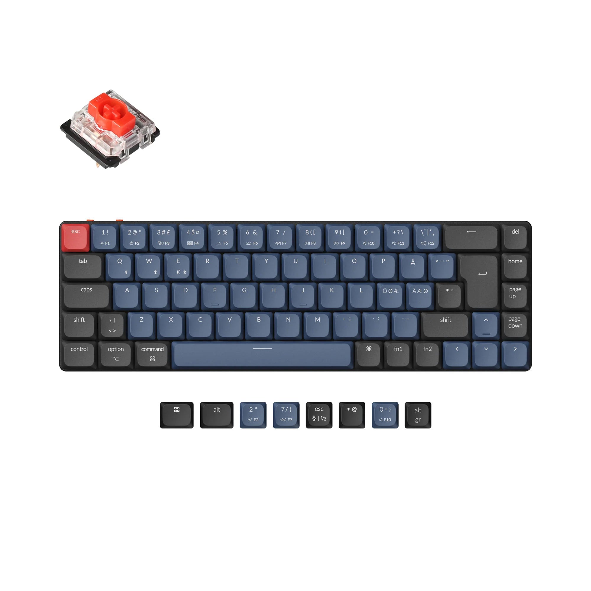 Keychron K7 Pro QMK/VIA Wireless Custom Mechanical Keyboard ISO Layout - View 3