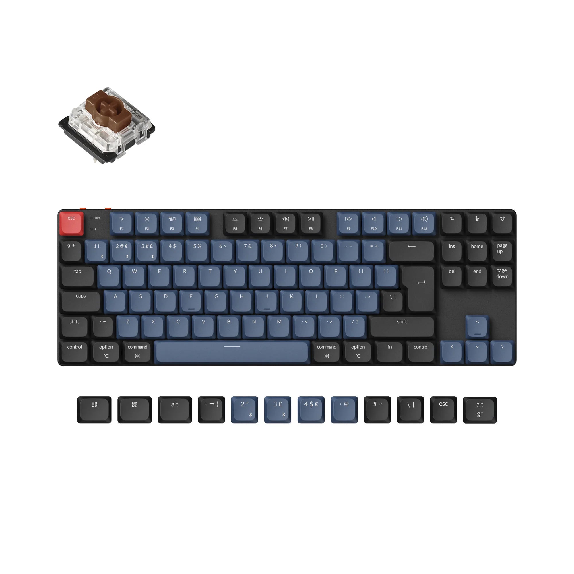 Keychron K1 Pro QMK/VIA Wireless Custom Mechanical Keyboard ISO Layout - View 2