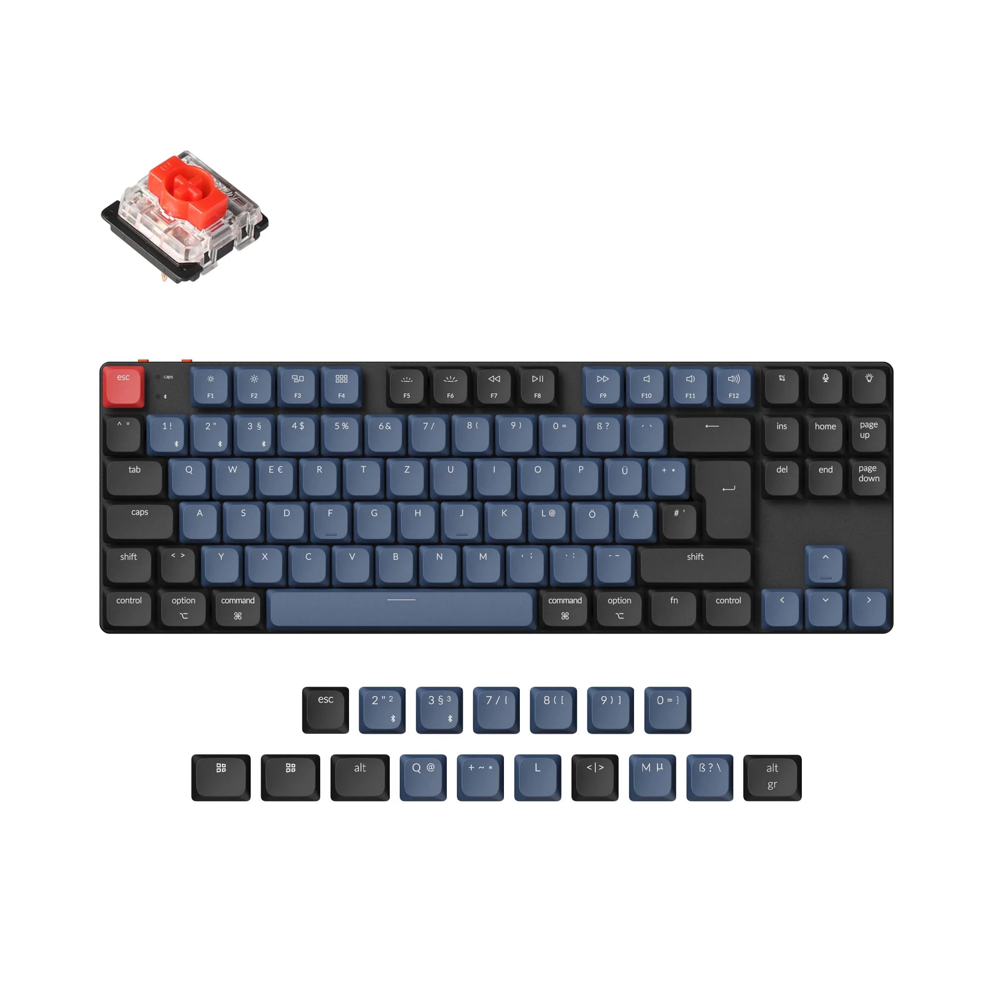 Keychron K1 Pro QMK/VIA Wireless Custom Mechanical Keyboard ISO Layout - View 3