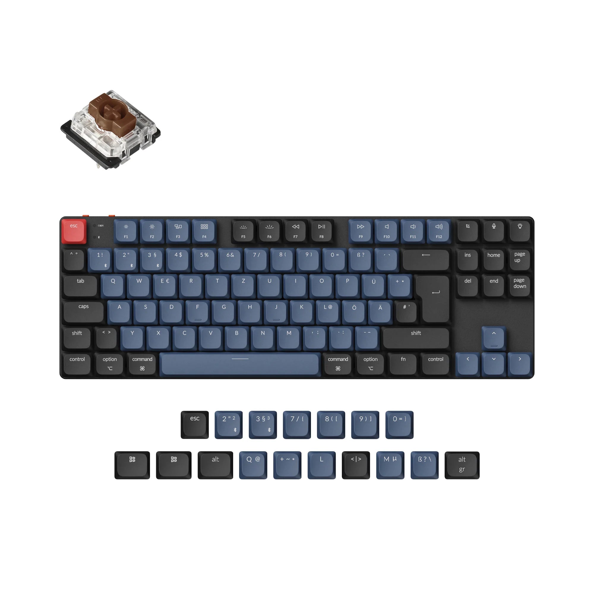 Keychron K1 Pro QMK/VIA Wireless Custom Mechanical Keyboard ISO Layout - View 4