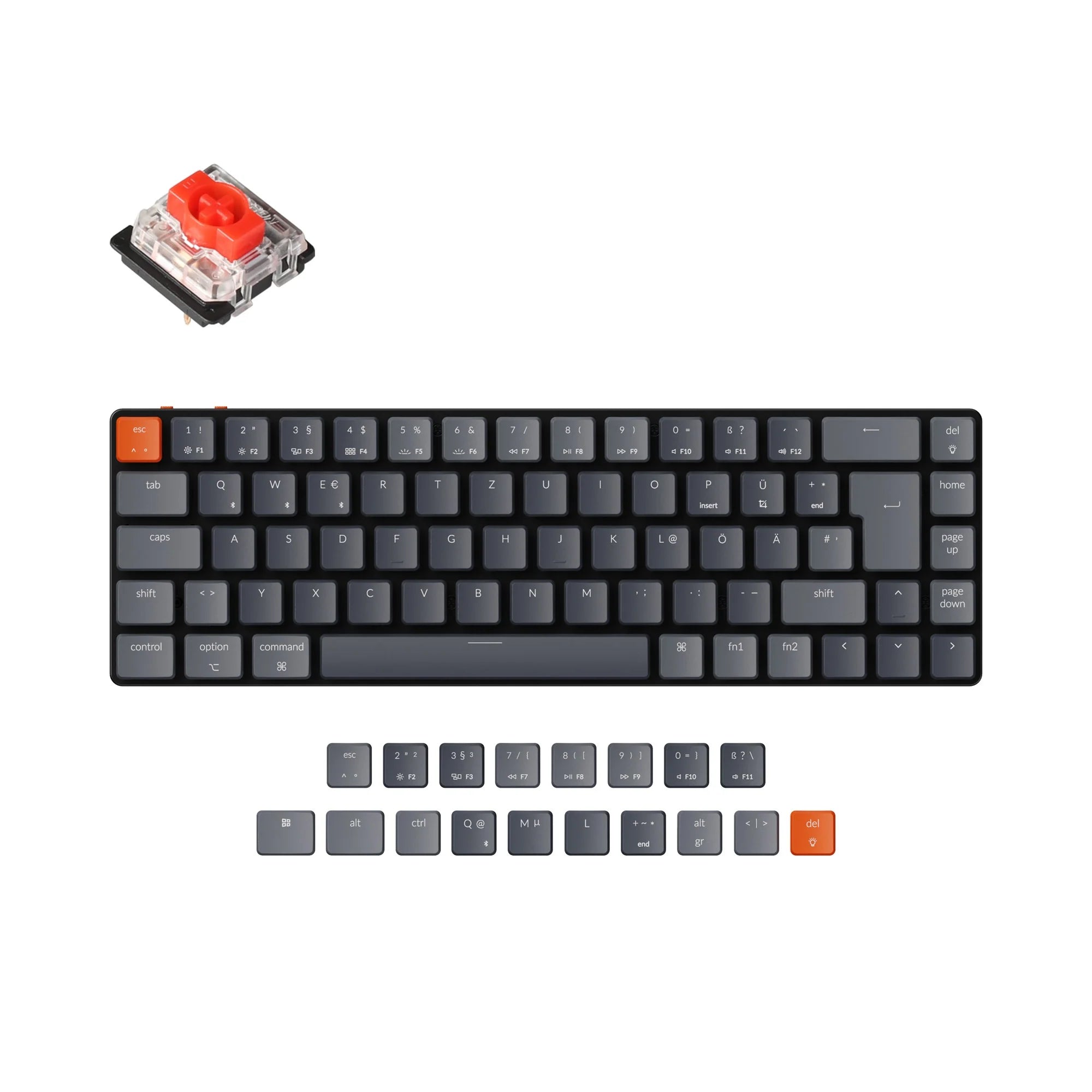 Keychron K7 Ultra-slim Wireless Mechanical Keyboard (German ISO-DE Layout) - View 4