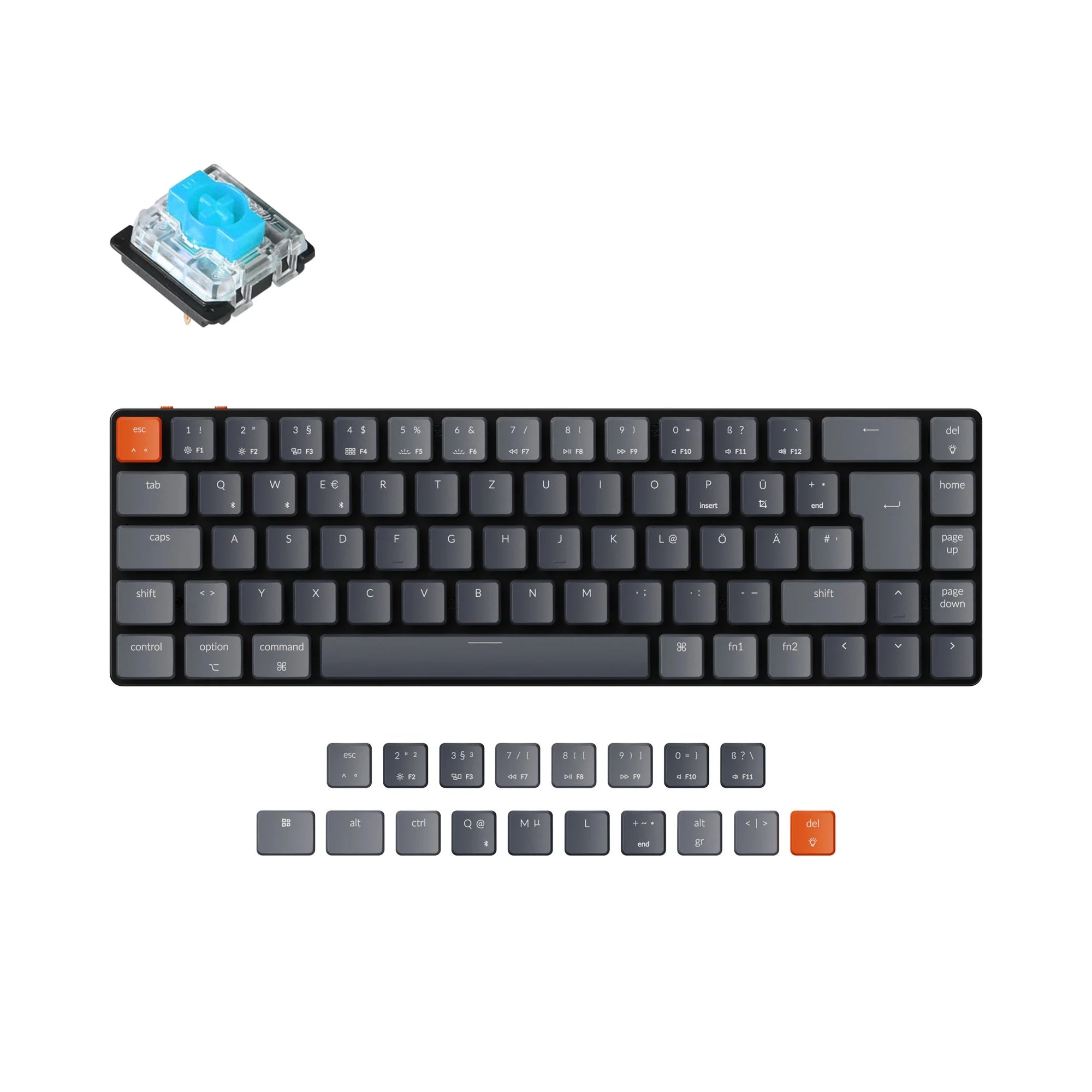 Keychron K7 Ultra-slim Wireless Mechanical Keyboard (German ISO-DE Layout) - View 5