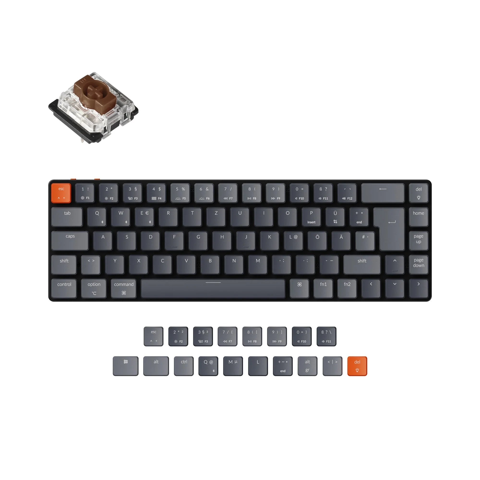 Keychron K7 Ultra-slim Wireless Mechanical Keyboard (German ISO-DE Layout) - View 6