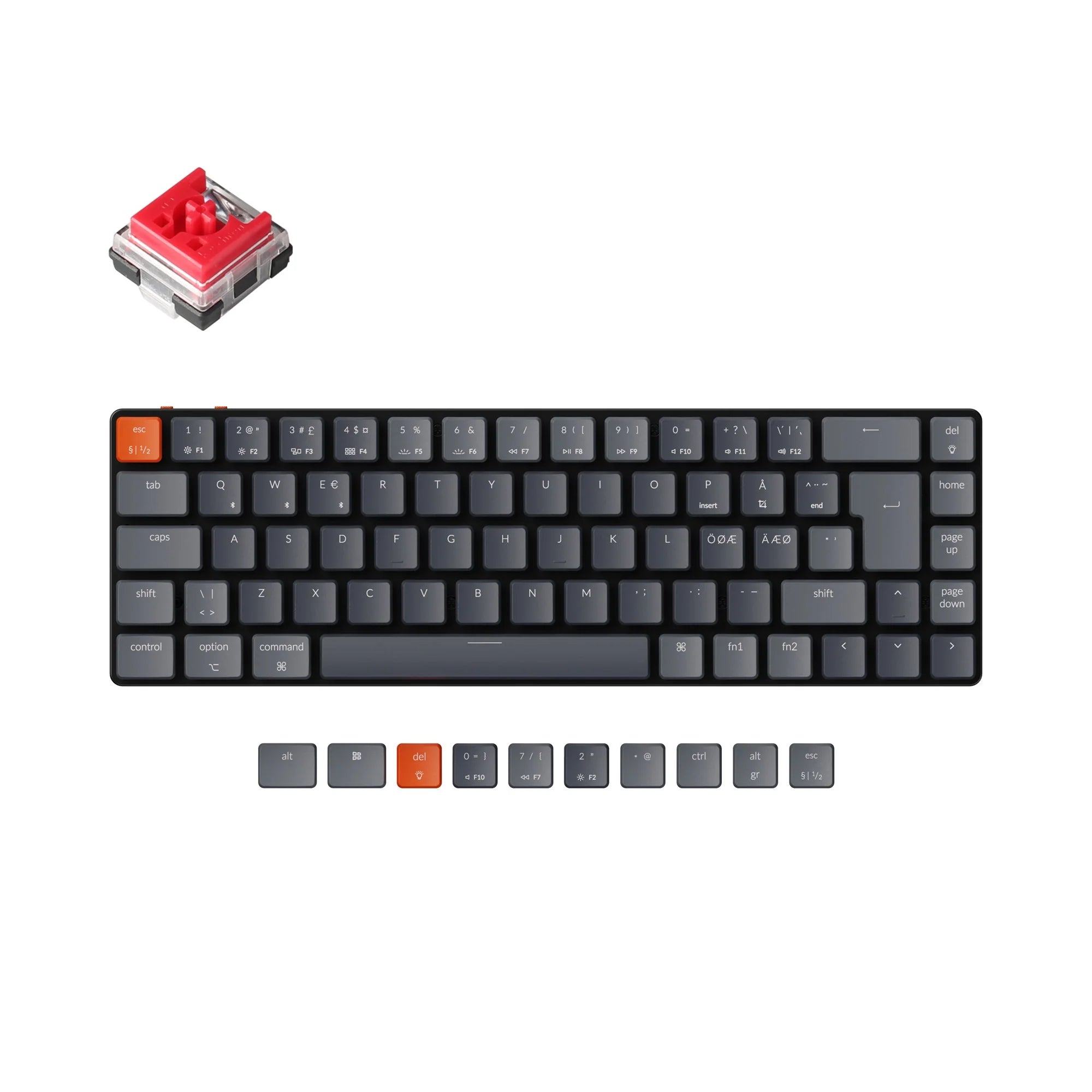Keychron K7 Ultra-slim Wireless Mechanical Keyboard (Nordic ISO Layout) - View 4
