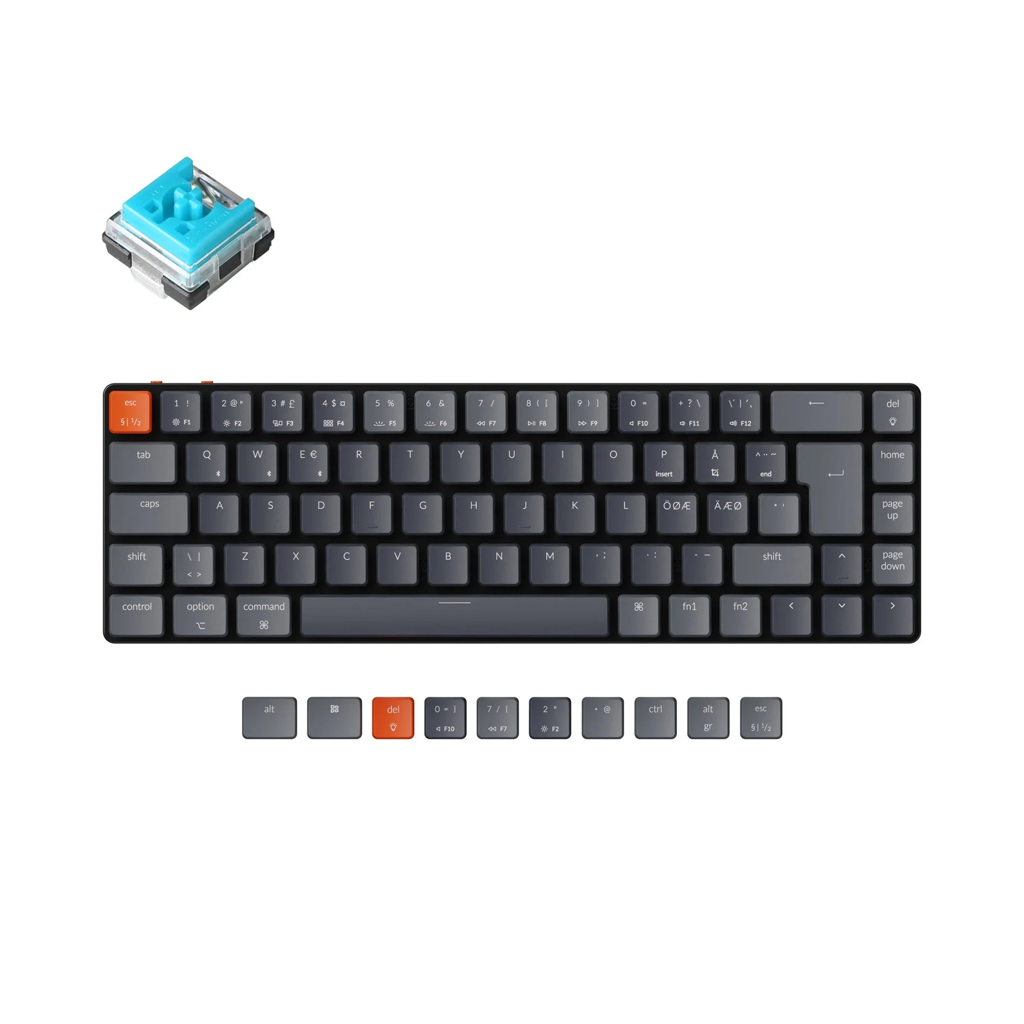 Keychron K7 Ultra-slim Wireless Mechanical Keyboard (Nordic ISO Layout) - View 5