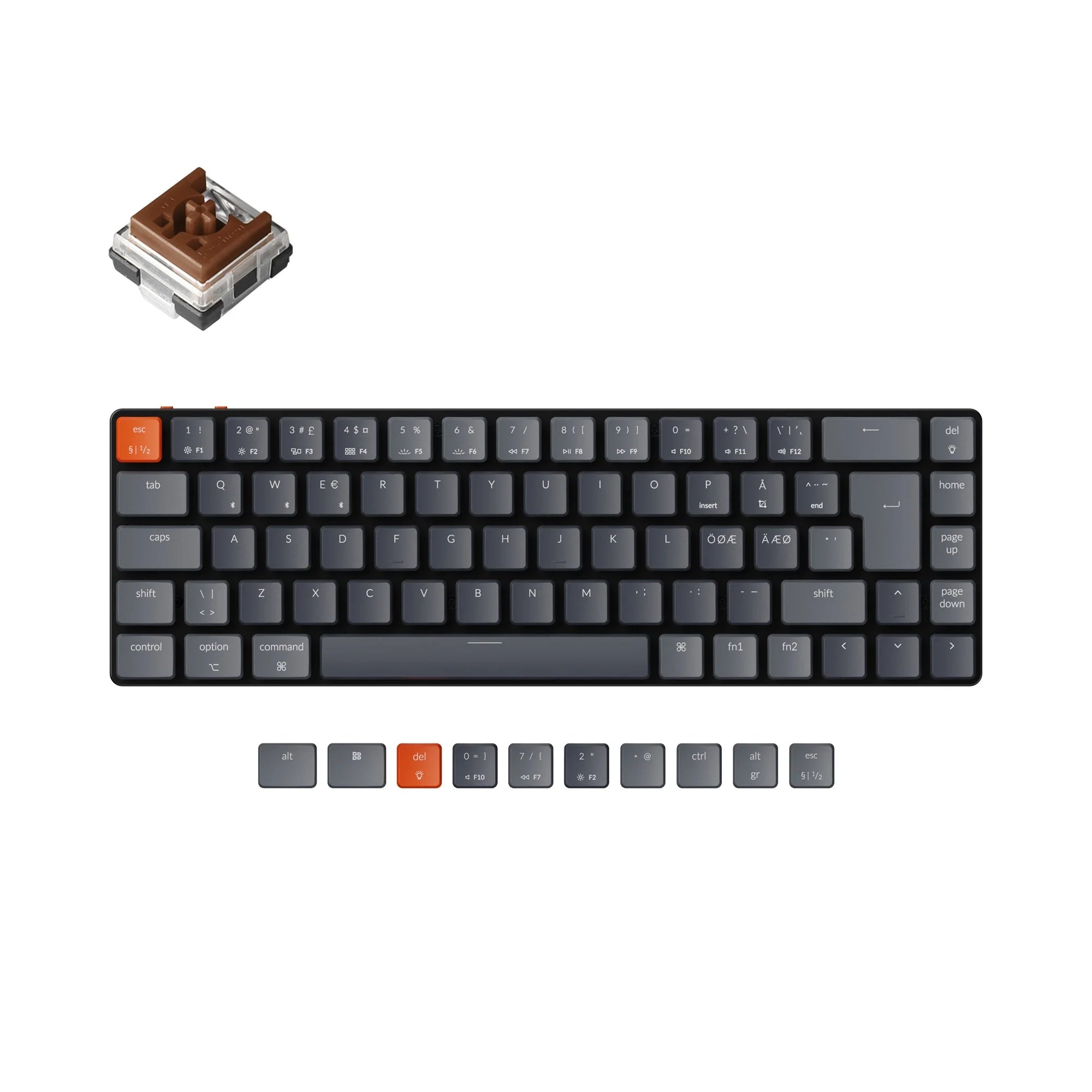 Keychron K7 Ultra-slim Wireless Mechanical Keyboard (Nordic ISO Layout) - View 6