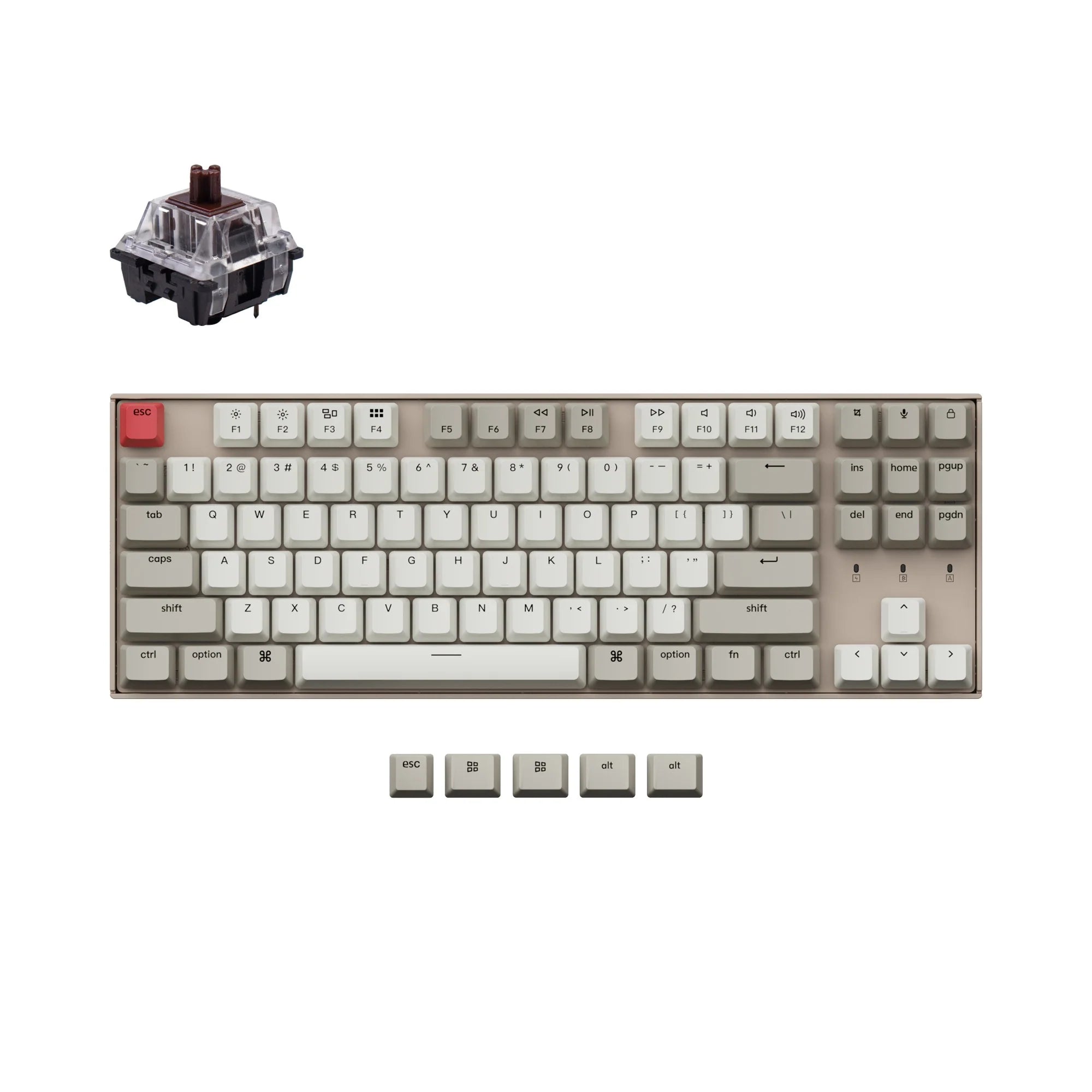 Keychron K8 Non-Backlight Wireless Mechanical Keyboard - View 3